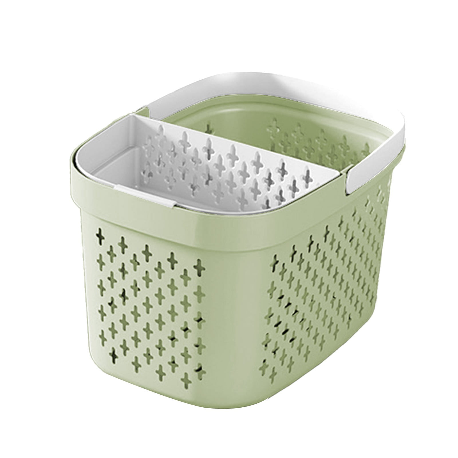 Kdkad Portable Shower Caddy Basket - Water-Resistant Bath Organizer with Drain Holes | PP Plastic Dorm Essential with Handles for Toiletries & Cosmetics Storage 7.5×10.4×6.6 in A - Image 2