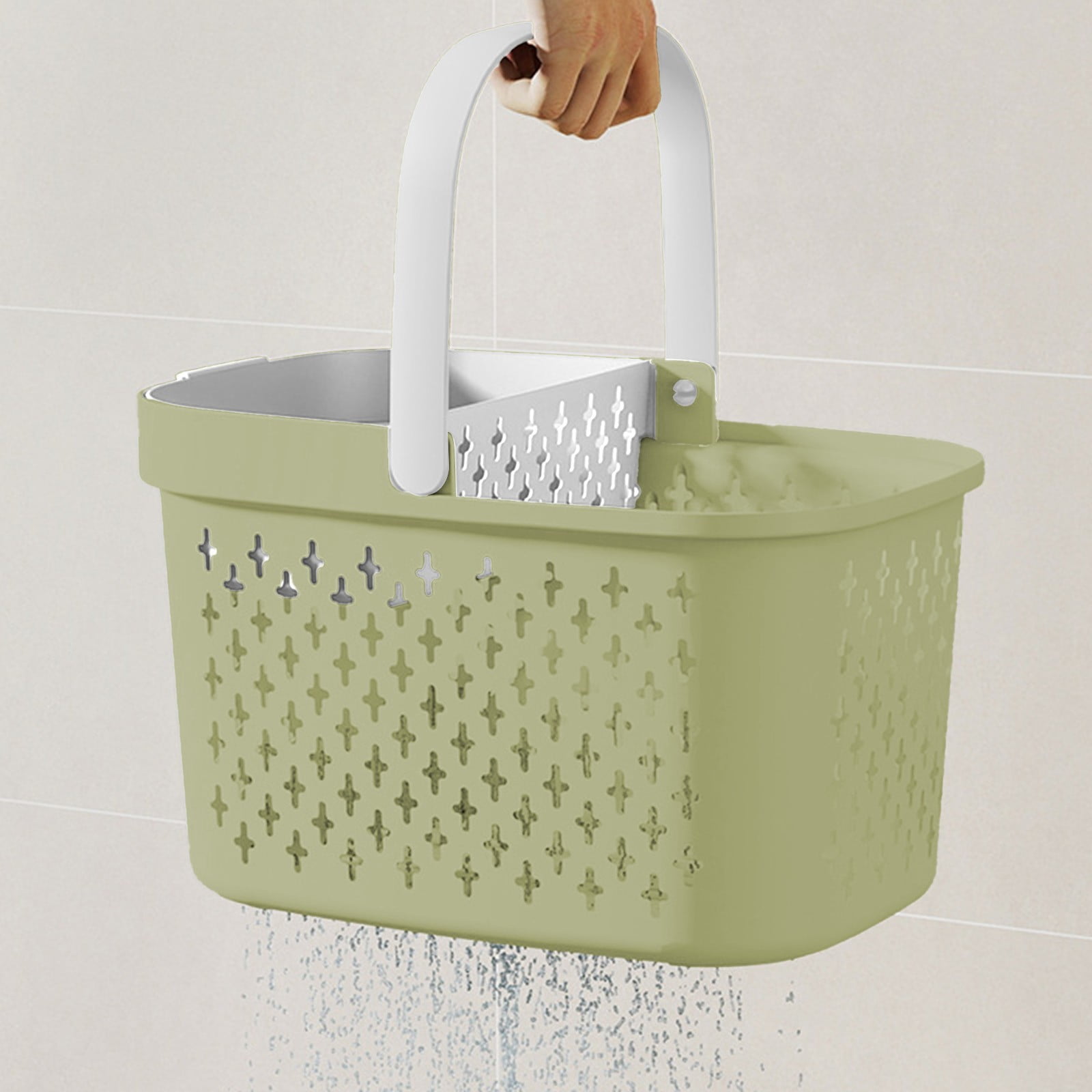 Kdkad Portable Shower Caddy Basket - Water-Resistant Bath Organizer with Drain Holes | PP Plastic Dorm Essential with Handles for Toiletries & Cosmetics Storage 7.5×10.4×6.6 in B - Image 4