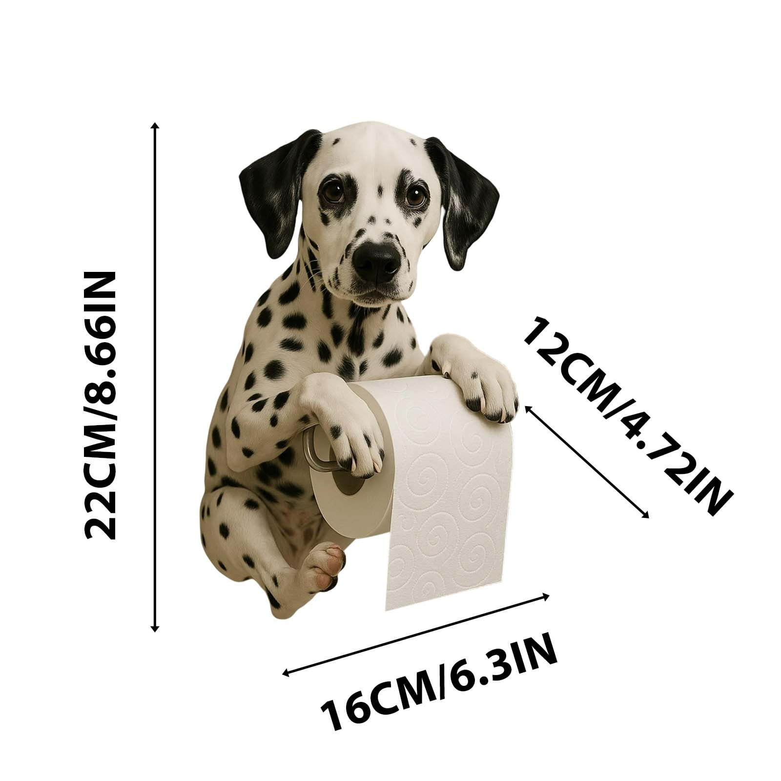 Darzheoy Dogs Toilet Roll Holder Series, 3D Resin Cute Dog Towel Rack, Wall Mouted Toilets Paper Storage Dispenser for Home Bathroom Kitchen A - Image 2