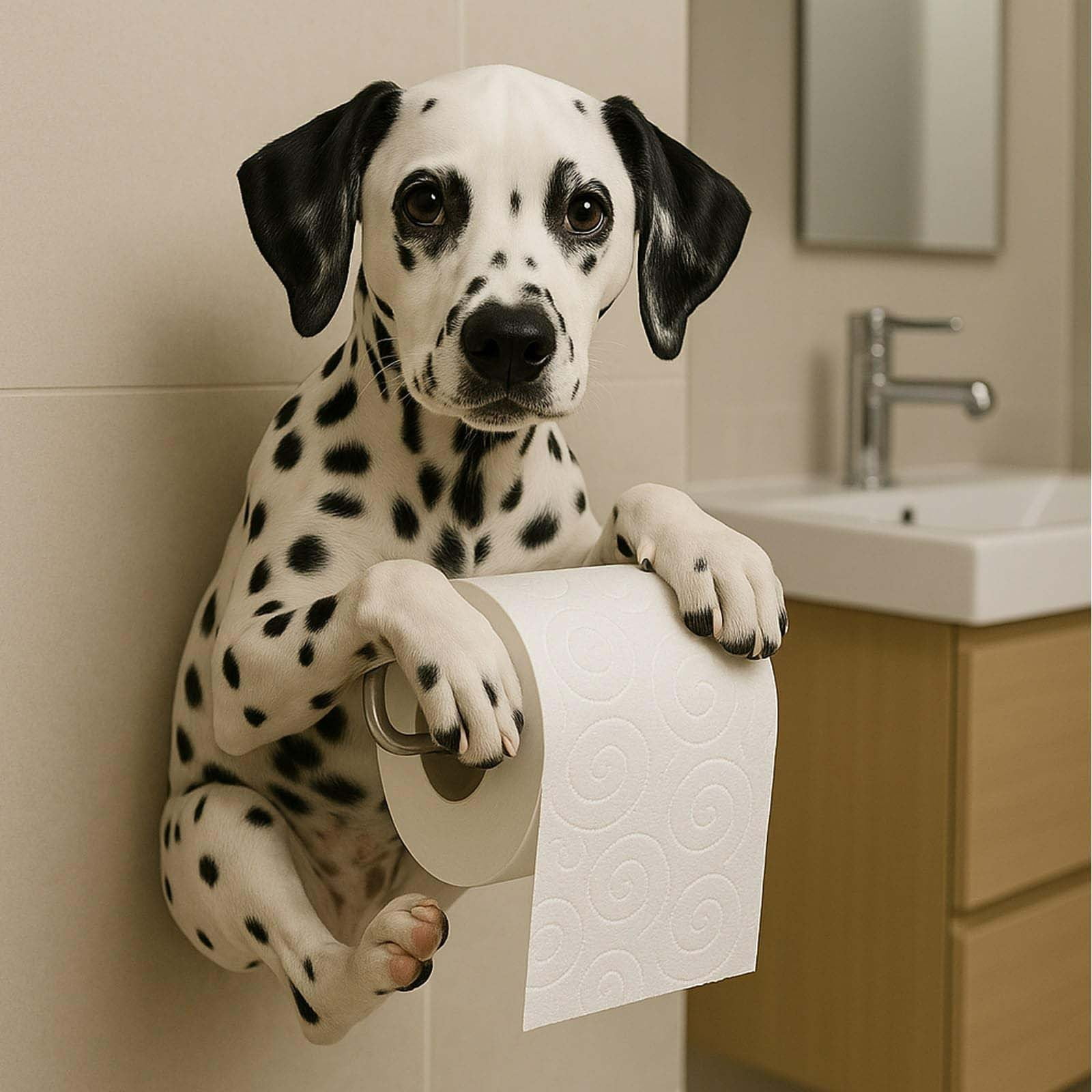 Darzheoy Dogs Toilet Roll Holder Series, 3D Resin Cute Dog Towel Rack, Wall Mouted Toilets Paper Storage Dispenser for Home Bathroom Kitchen A - Image 4