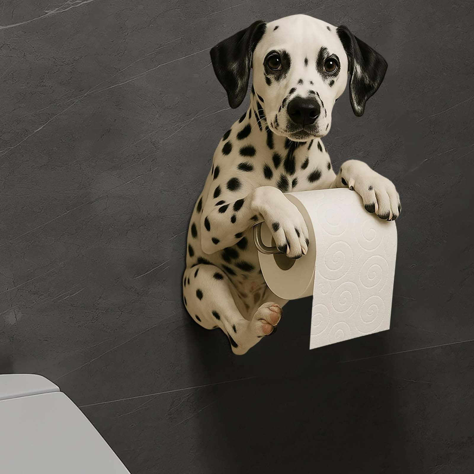 Darzheoy Dogs Toilet Roll Holder Series, 3D Resin Cute Dog Towel Rack, Wall Mouted Toilets Paper Storage Dispenser for Home Bathroom Kitchen A - Image 5