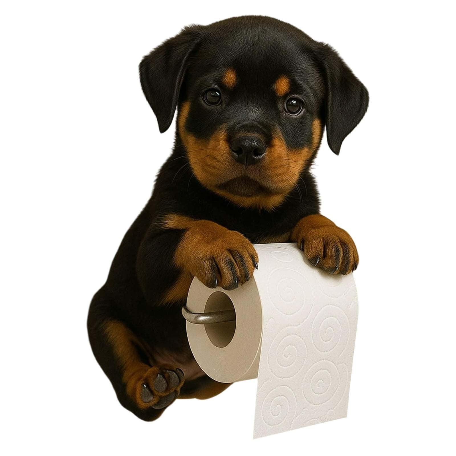 Darzheoy Dogs Toilet Roll Holder Series, 3D Resin Cute Dog Towel Rack, Wall Mouted Toilets Paper Storage Dispenser for Home Bathroom Kitchen B - Image 1