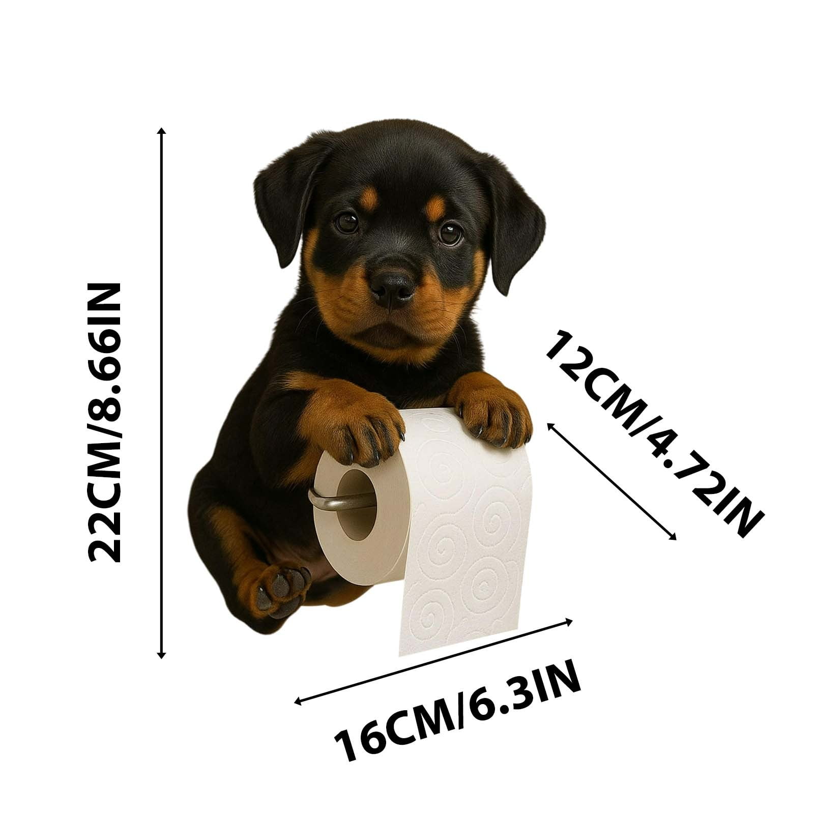 Darzheoy Dogs Toilet Roll Holder Series, 3D Resin Cute Dog Towel Rack, Wall Mouted Toilets Paper Storage Dispenser for Home Bathroom Kitchen B - Image 2