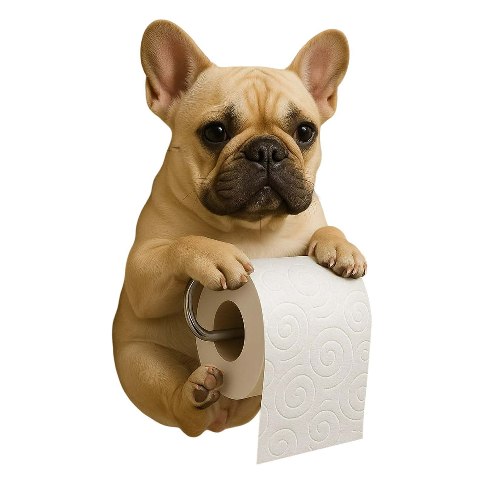 Darzheoy Dogs Toilet Roll Holder Series, 3D Resin Cute Dog Towel Rack, Wall Mouted Toilets Paper Storage Dispenser for Home Bathroom Kitchen E - Image 1