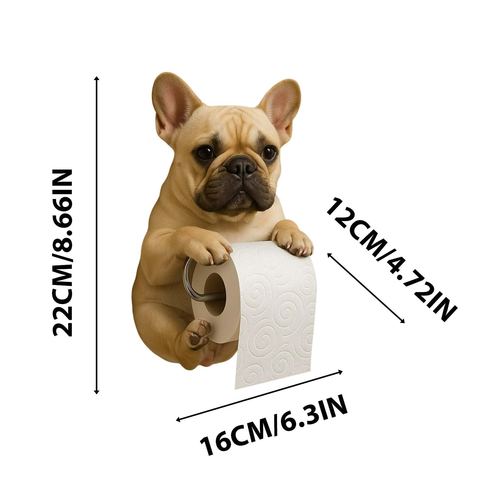 Darzheoy Dogs Toilet Roll Holder Series, 3D Resin Cute Dog Towel Rack, Wall Mouted Toilets Paper Storage Dispenser for Home Bathroom Kitchen E - Image 2