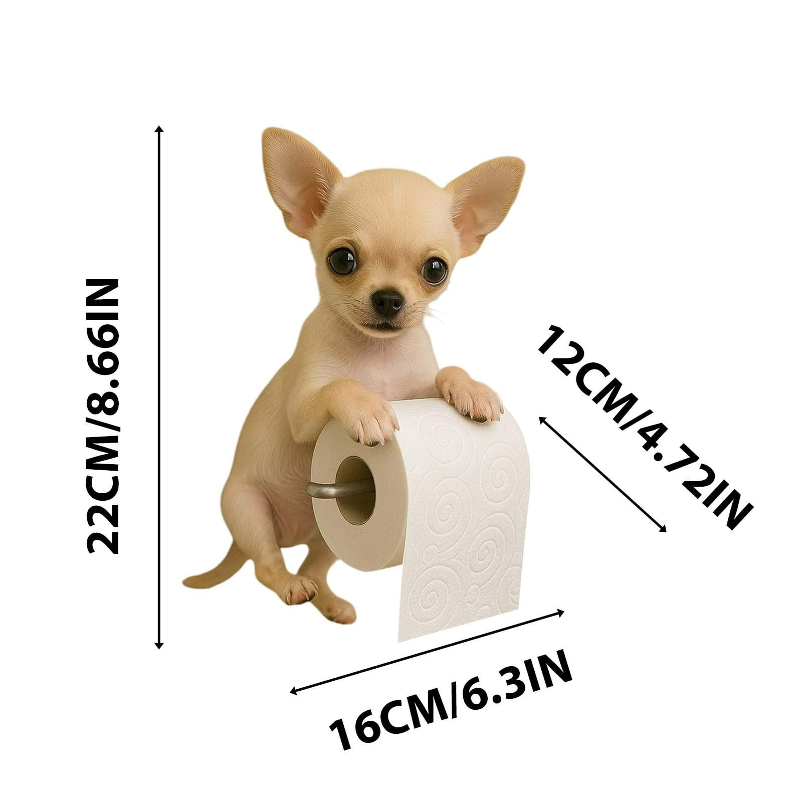 Darzheoy Dogs Toilet Roll Holder Series, 3D Resin Cute Dog Towel Rack, Wall Mouted Toilets Paper Storage Dispenser for Home Bathroom Kitchen F - Image 2