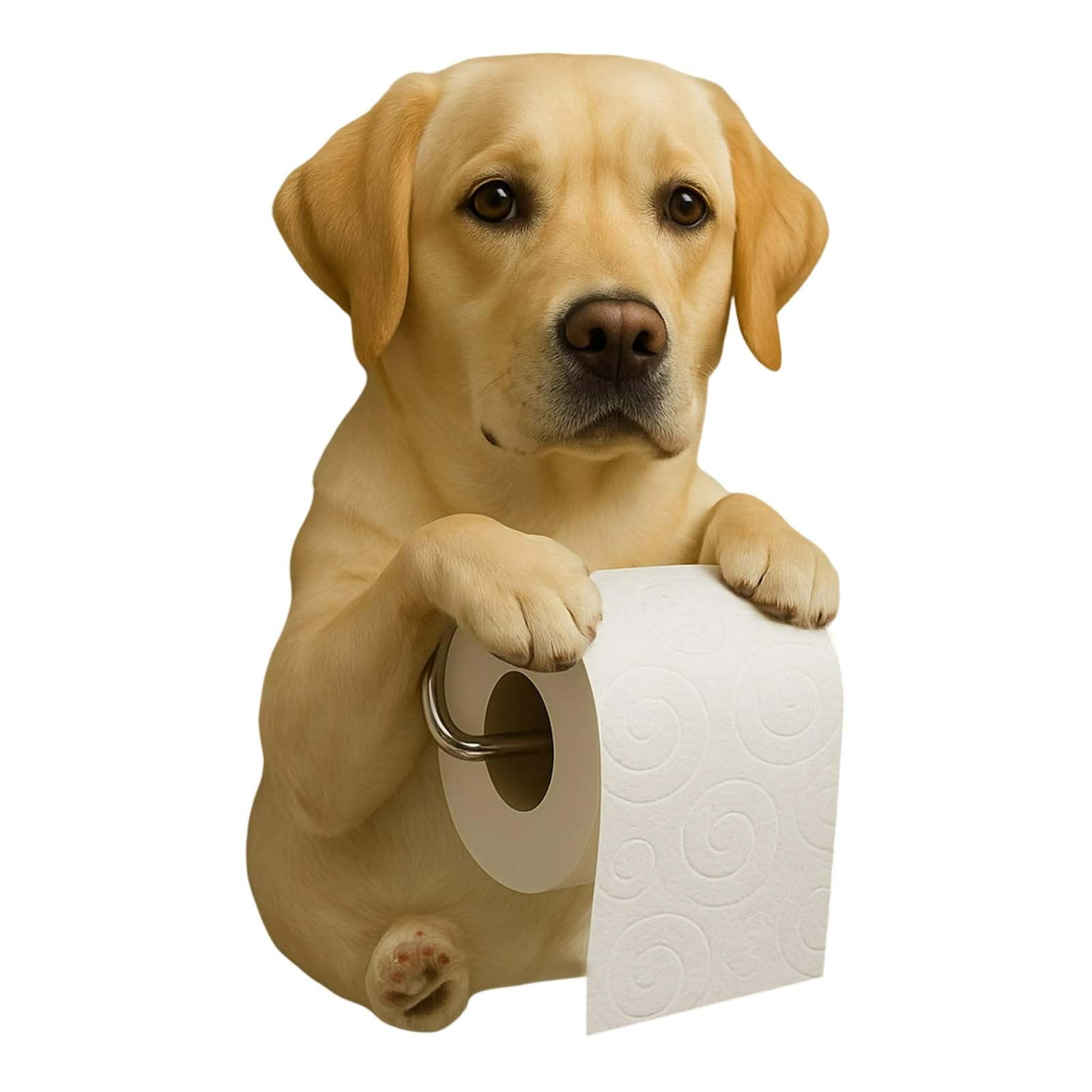 Darzheoy Dogs Toilet Roll Holder Series, 3D Resin Cute Dog Towel Rack, Wall Mouted Toilets Paper Storage Dispenser for Home Bathroom Kitchen J - Image 1