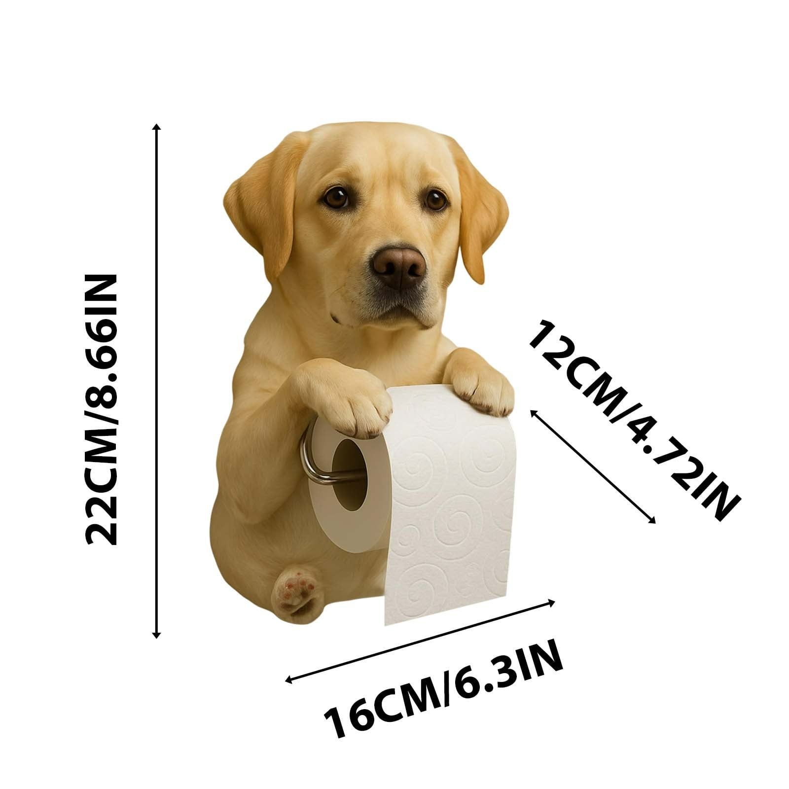 Darzheoy Dogs Toilet Roll Holder Series, 3D Resin Cute Dog Towel Rack, Wall Mouted Toilets Paper Storage Dispenser for Home Bathroom Kitchen J - Image 2