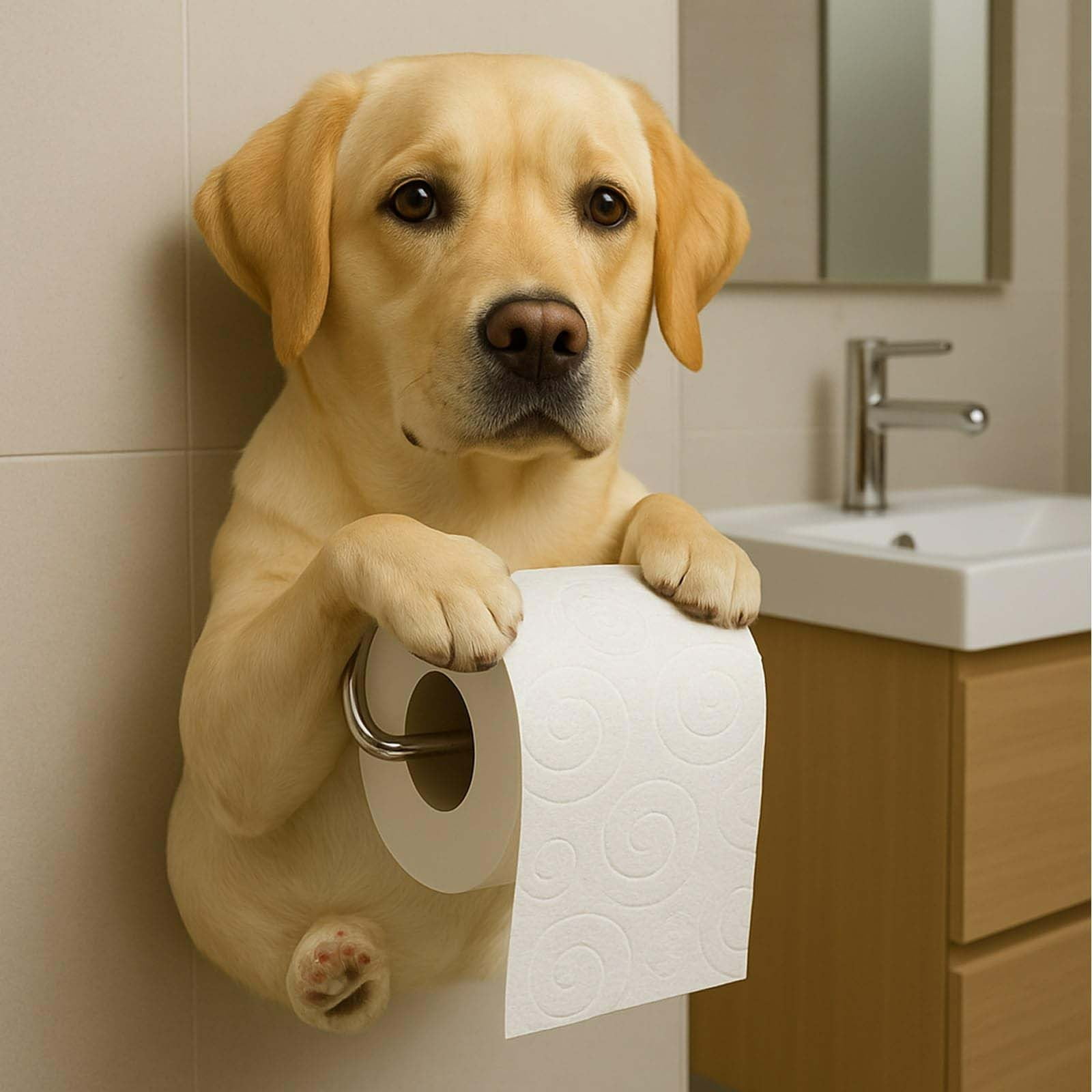Darzheoy Dogs Toilet Roll Holder Series, 3D Resin Cute Dog Towel Rack, Wall Mouted Toilets Paper Storage Dispenser for Home Bathroom Kitchen J - Image 4