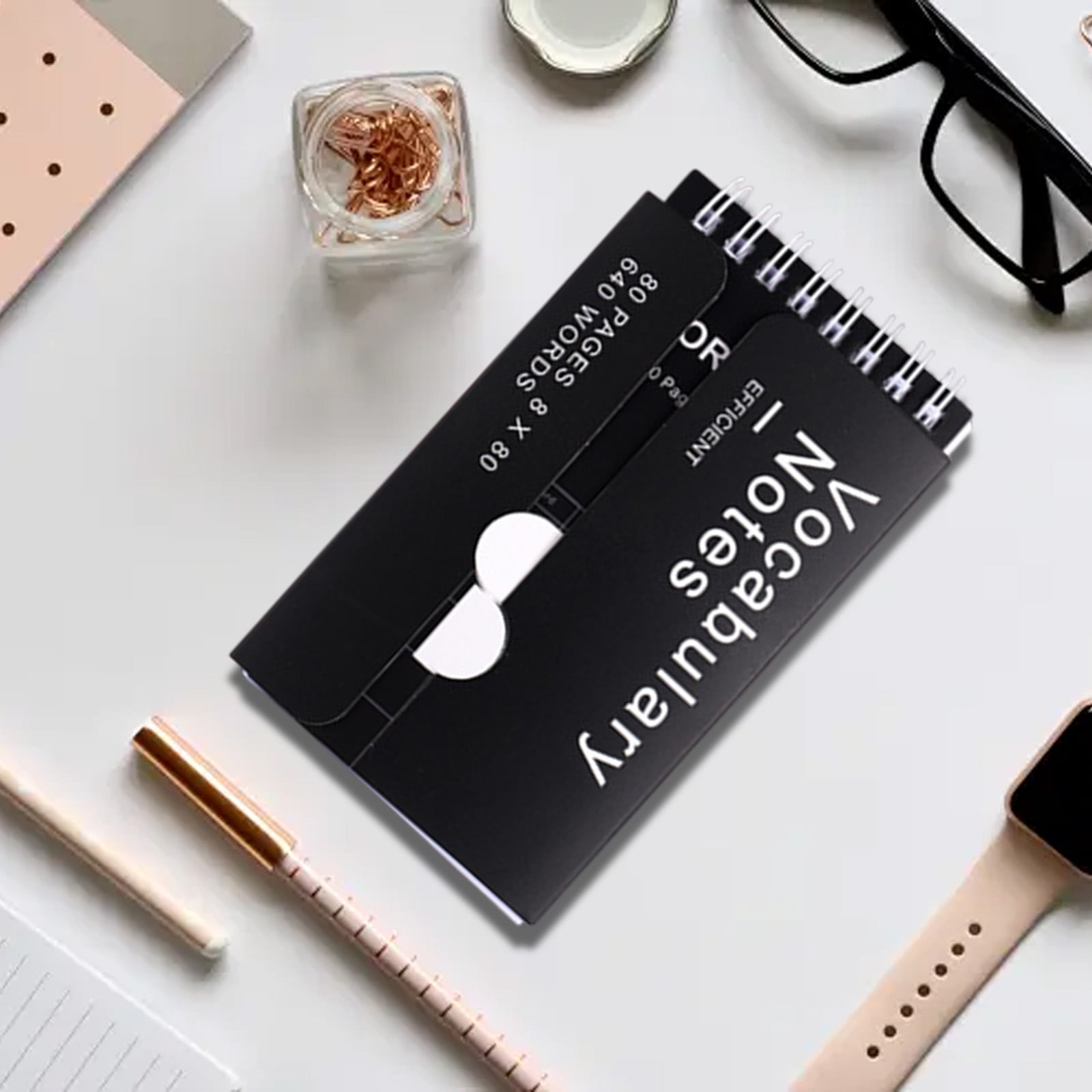 Kdkad Mini Spiral Memo Pads - Pocket-Sized Coil Notebook Set with Ring Binding for Vocabulary, Study Notes & Lists (3x5 inch Travel Notepads)\u200b\u200b 2.9×5.3 in Black - Image 2