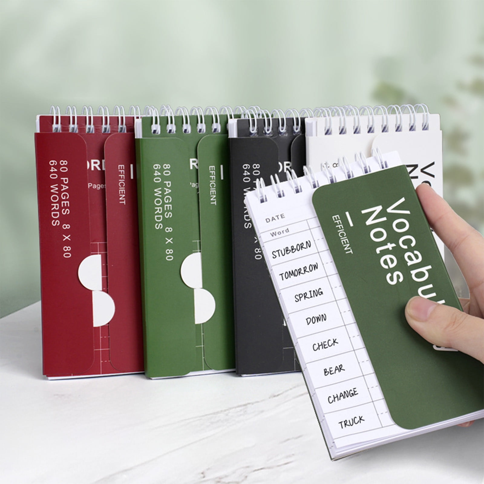 Kdkad Mini Spiral Memo Pads - Pocket-Sized Coil Notebook Set with Ring Binding for Vocabulary, Study Notes & Lists (3x5 inch Travel Notepads)\u200b\u200b 2.9×5.3 in Red - Image 1