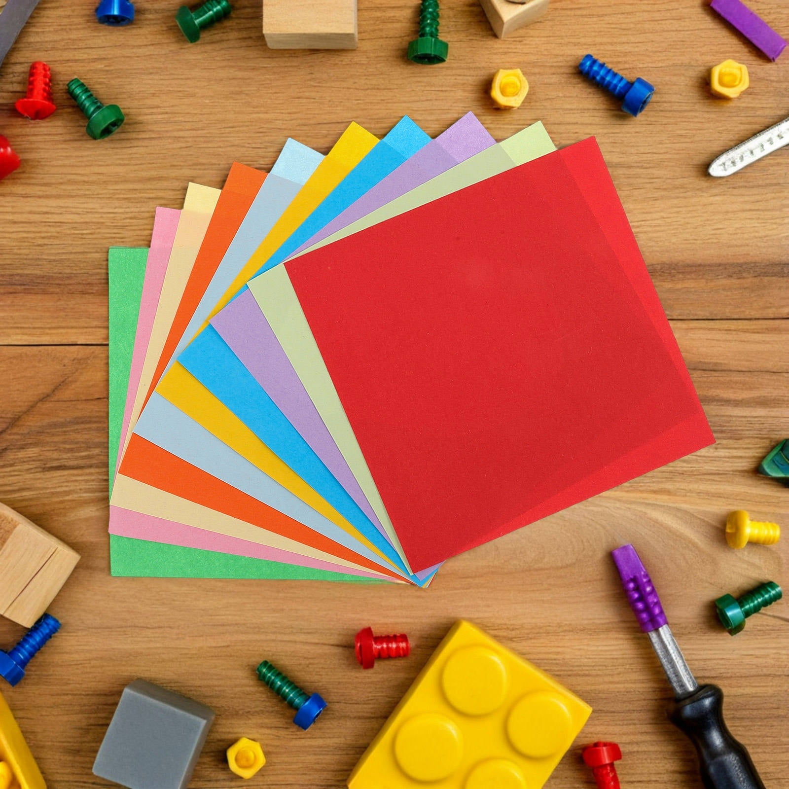 HOOWIFFY 100 Sheets Multicolor Origami Paper 20x20 cm for Kids, Office Crafts, Art Projects and Fun Activities - Image 4