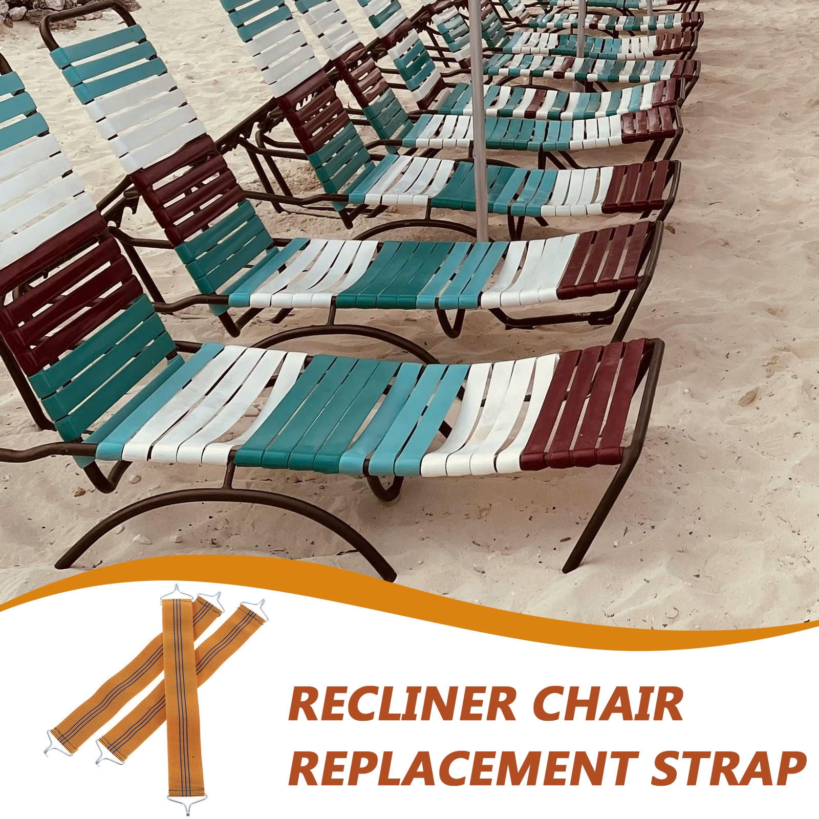 HOOWIFFY 3pcs Replacement Sling For Lounge Chair Heavy Duty Bands For Outdoor Use - Image 3