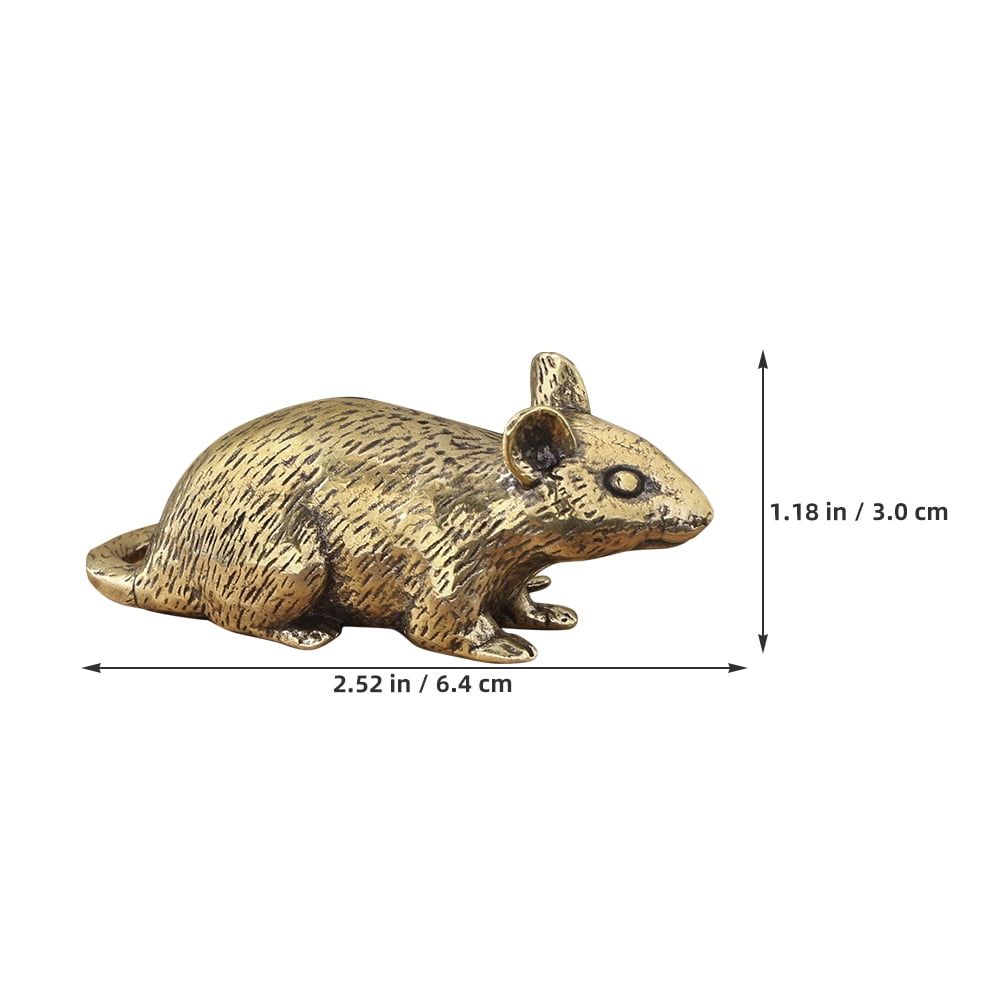 HOOWIFFY Brass Lucky Rat Figurine Traditional Feng Shui Sculpture for Home Decor and Office Display - Image 7