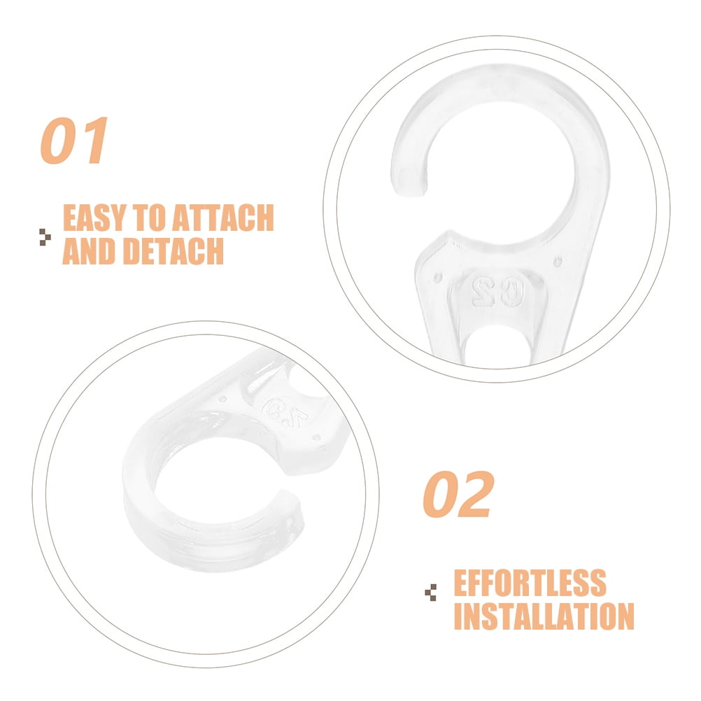 HOOWIFFY 30Pcs Curtain Hoops Transparent Plastic for Effortless Installation Home Decor - Image 3