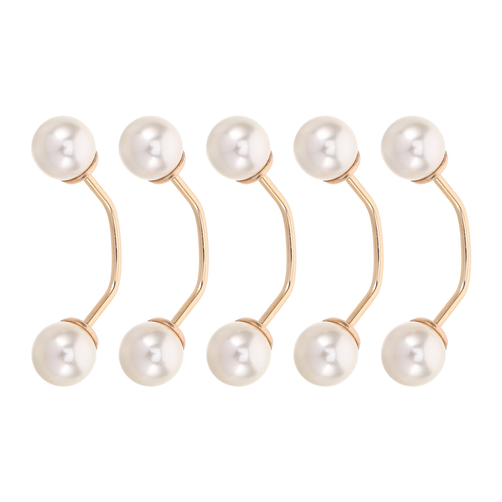 HOOWIFFY 5pcs No Sew Chest Brooch Set with Multi Artificial , Anti Exposure Decorative Pins for Women Shirts - Image 1