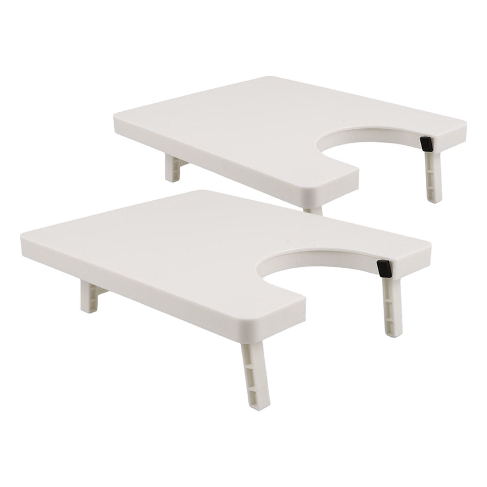 HOOWIFFY 2-Pack White Plastic Sewing Machine Extension Tables with Expanded Workspace for Crafting and Sewing Projects - Image 1