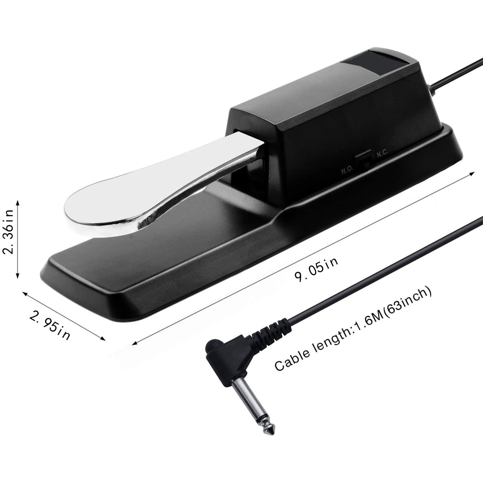 Holiday Toy List Tarmeek Piano Sustain Pedal Keyboard Pedals Synthesizer Pedals Suitable For Pianos, Electronic Organs, MIDI Keyboards, Synthesizers And Other Equipment Christmas Gifts One Size Black - Image 3