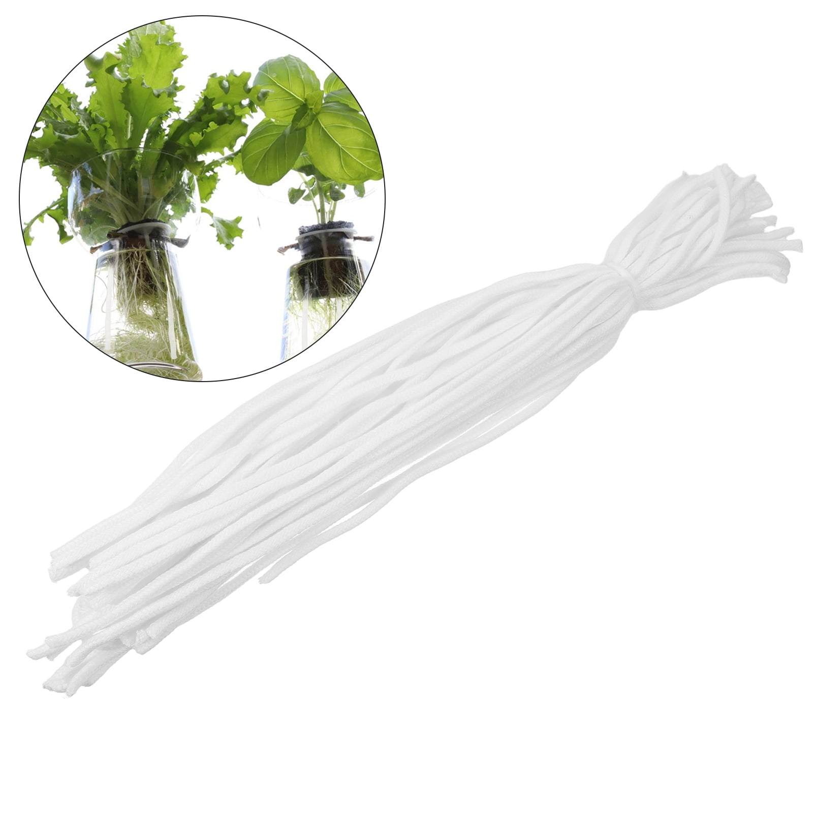 HOOWIFFY 50pcs Self Watering Wick Cord for Hydroponic , Cotton Plant Care Accessories for Indoor Gardening - Image 1
