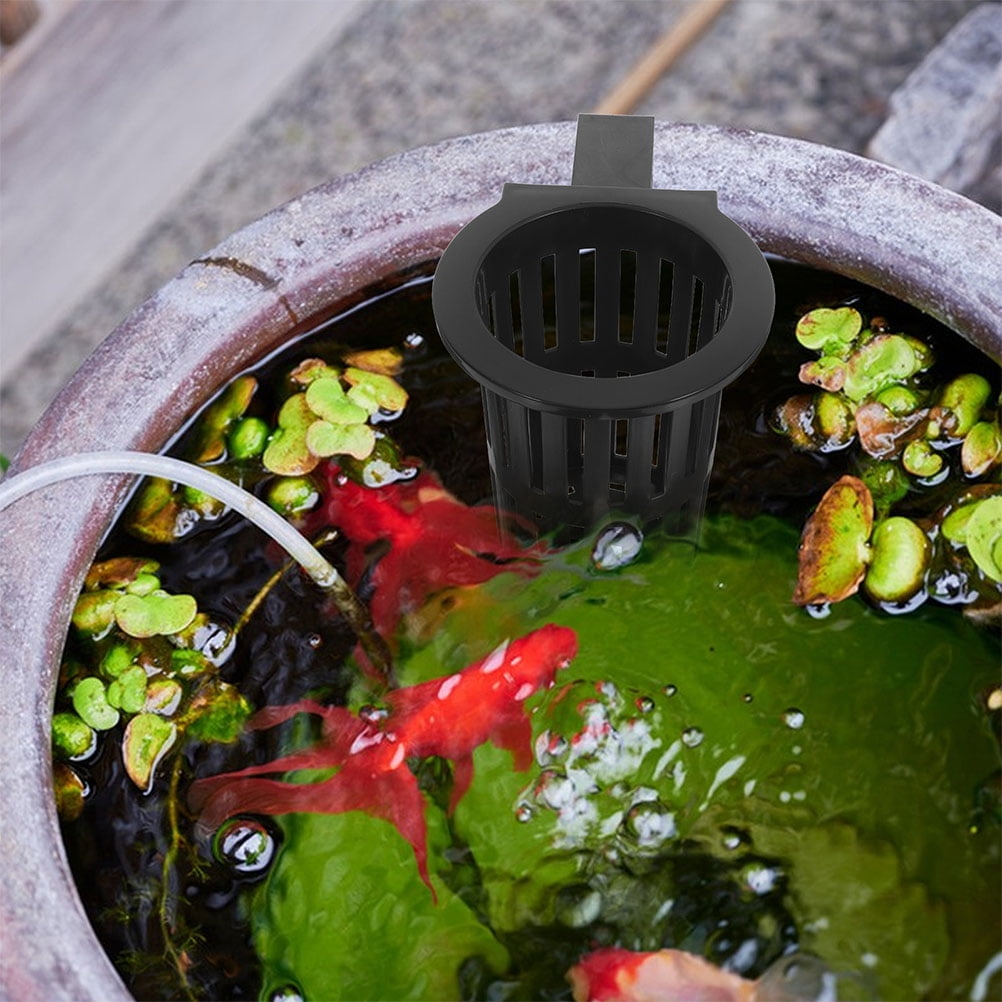 HOOWIFFY 6Pcs Black Fish Tank Plant Holder for Hydroponic Aquatic Plants with Slots - Image 1