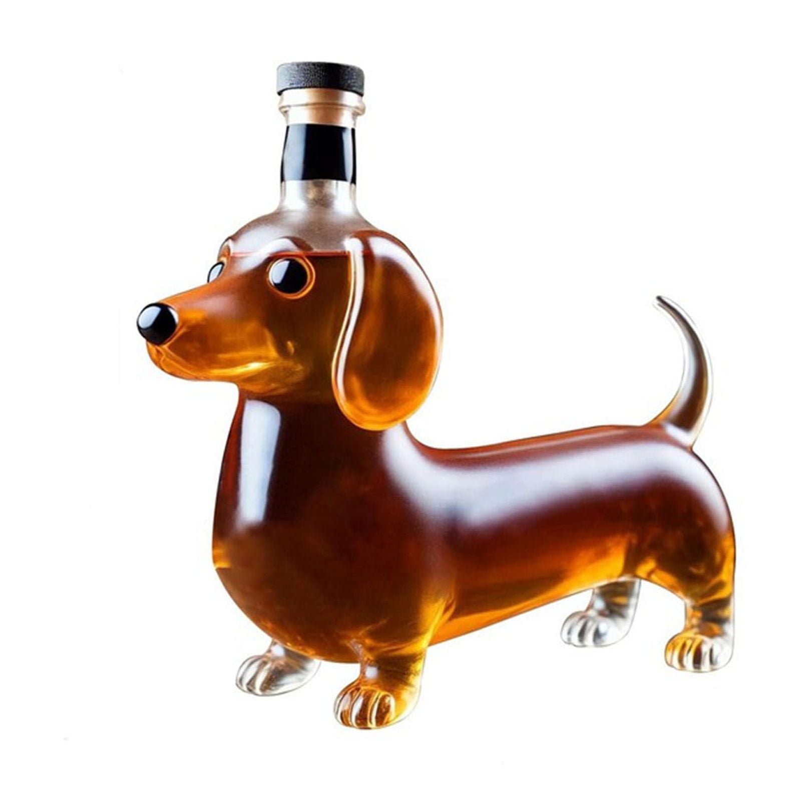 Darzheoy Wolf Whiskey Bottle, Funny Wolf Whiskey Bottle, 3D Wolf Shape Glass, Wine Decanter for Men Dad, Home Bar Dachshund Lover Decor Brown - Image 2