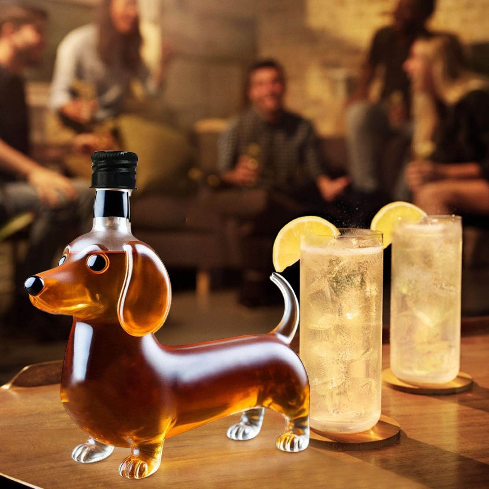 Darzheoy Wolf Whiskey Bottle, Funny Wolf Whiskey Bottle, 3D Wolf Shape Glass, Wine Decanter for Men Dad, Home Bar Dachshund Lover Decor Brown - Image 4