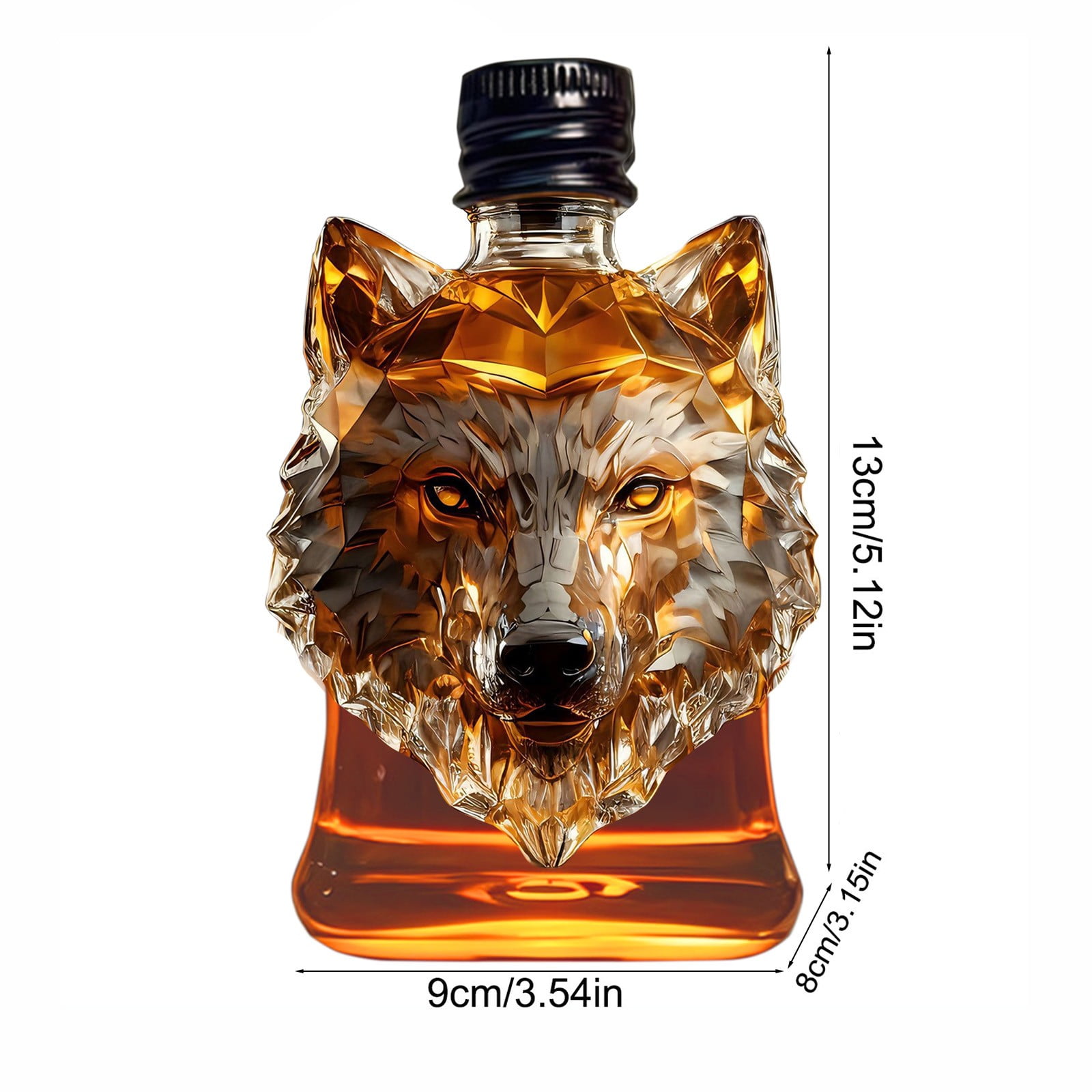 Darzheoy Wolf Whiskey Bottle, Funny Wolf Whiskey Bottle, 3D Wolf Shape Glass, Wine Decanter for Men Dad, Home Bar Dachshund Lover Decor D - Image 2