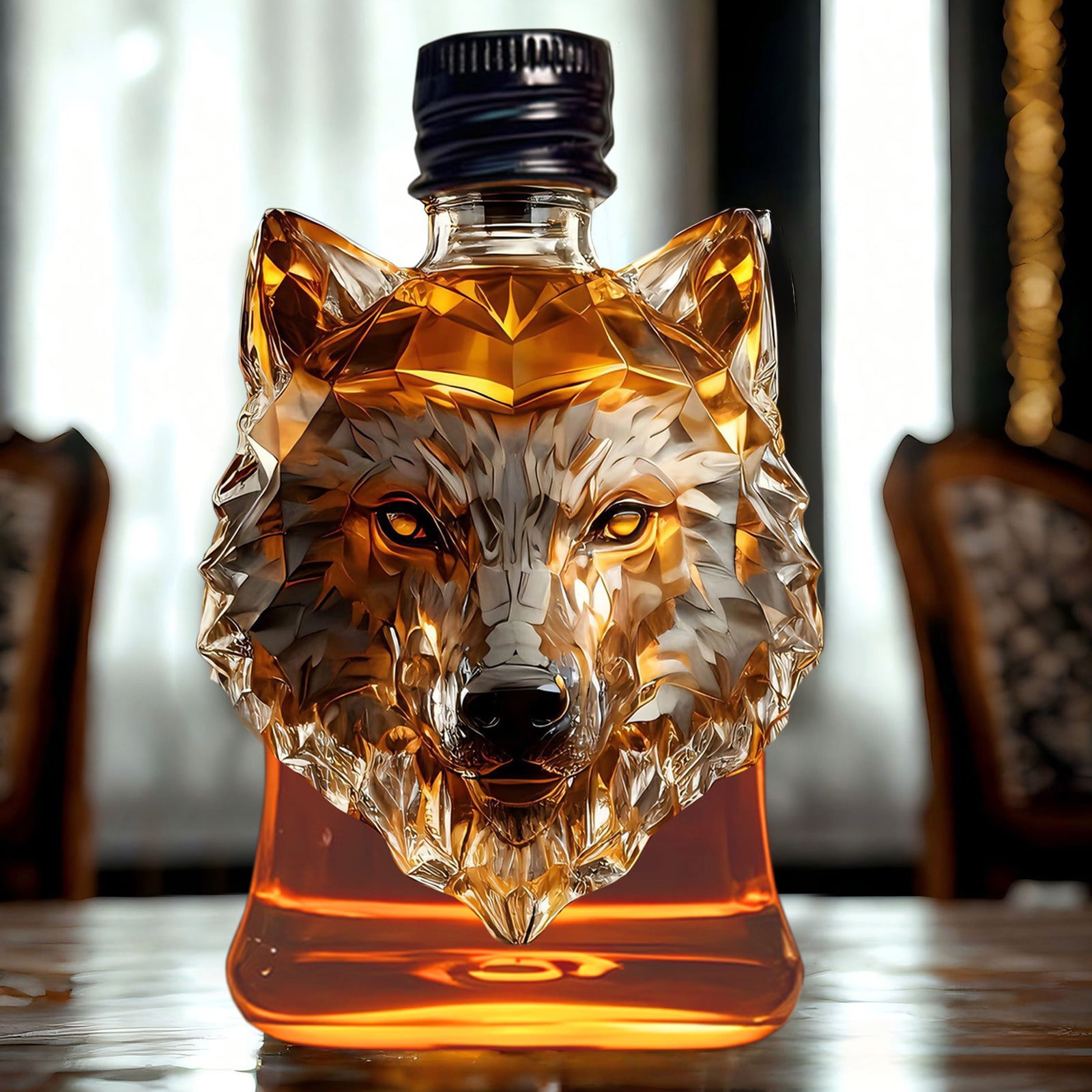 Darzheoy Wolf Whiskey Bottle, Funny Wolf Whiskey Bottle, 3D Wolf Shape Glass, Wine Decanter for Men Dad, Home Bar Dachshund Lover Decor D - Image 3