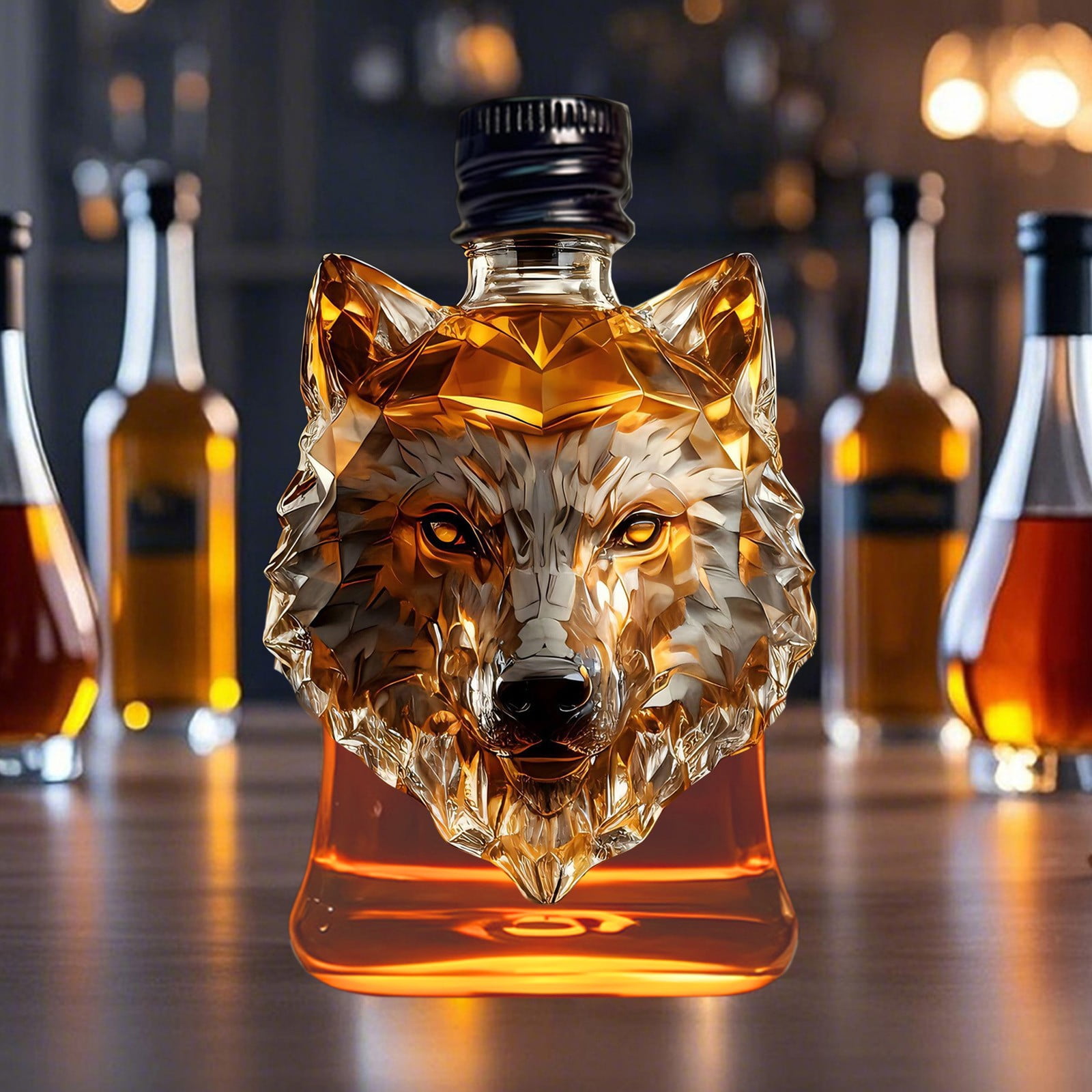 Darzheoy Wolf Whiskey Bottle, Funny Wolf Whiskey Bottle, 3D Wolf Shape Glass, Wine Decanter for Men Dad, Home Bar Dachshund Lover Decor D - Image 5