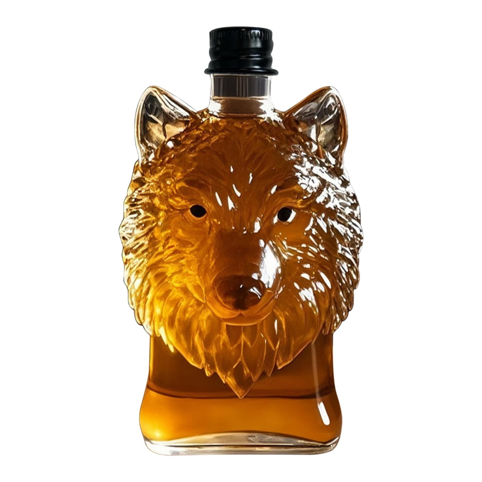 Darzheoy Wolf Whiskey Bottle, Funny Wolf Whiskey Bottle, 3D Wolf Shape Glass, Wine Decanter for Men Dad, Home Bar Dachshund Lover Decor E - Image 1