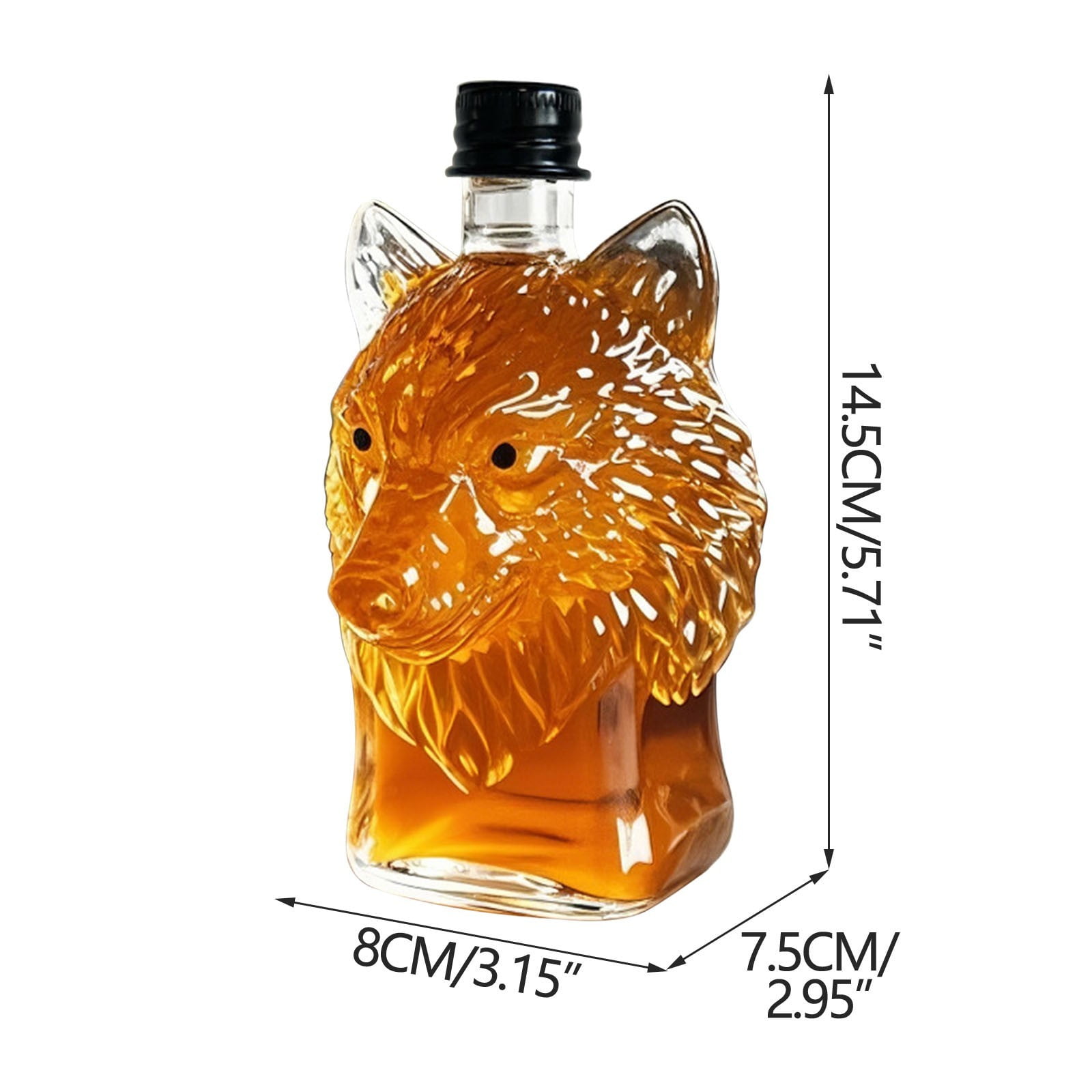 Darzheoy Wolf Whiskey Bottle, Funny Wolf Whiskey Bottle, 3D Wolf Shape Glass, Wine Decanter for Men Dad, Home Bar Dachshund Lover Decor E - Image 2