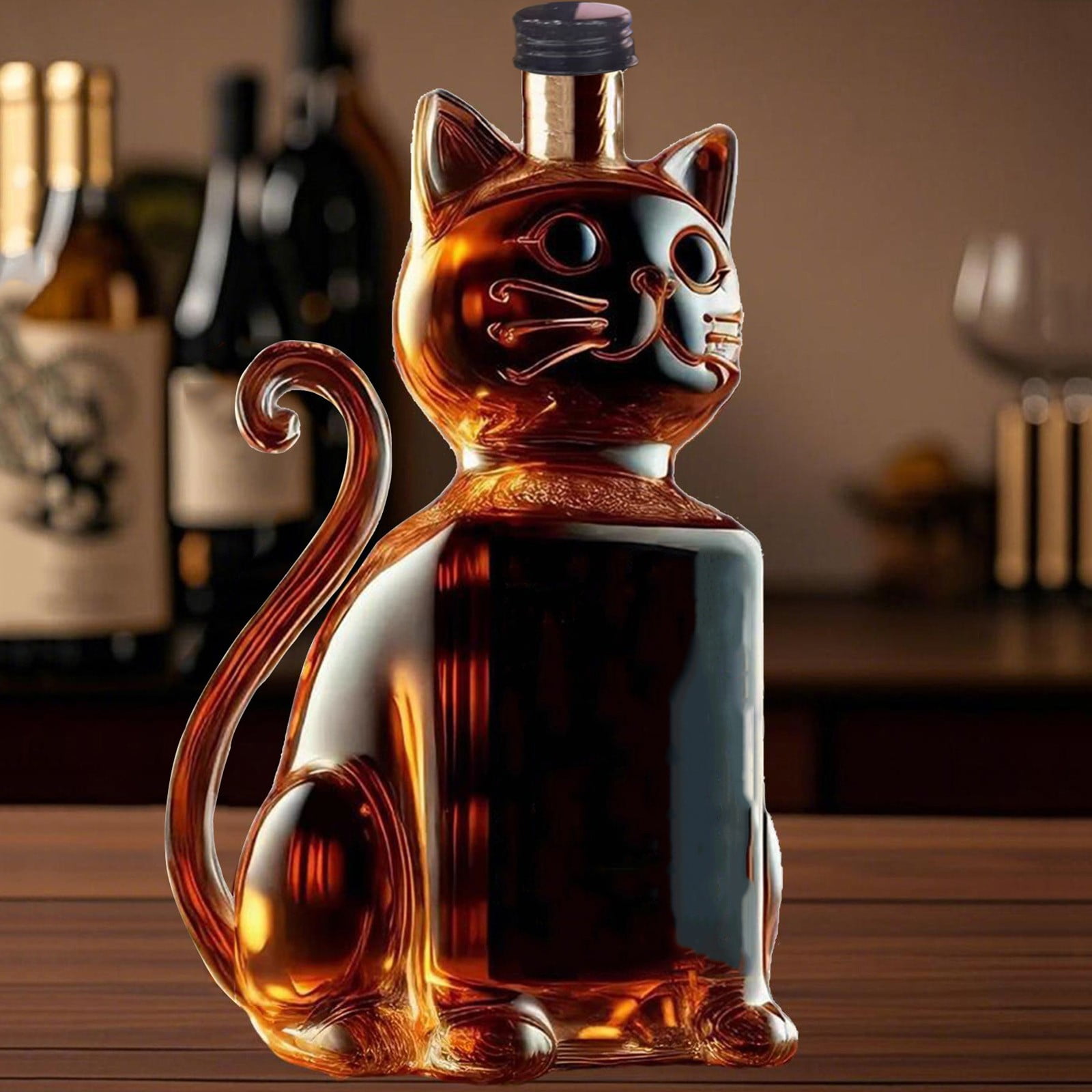 Darzheoy Wolf Whiskey Bottle, Funny Wolf Whiskey Bottle, 3D Wolf Shape Glass, Wine Decanter for Men Dad, Home Bar Dachshund Lover Decor G - Image 3
