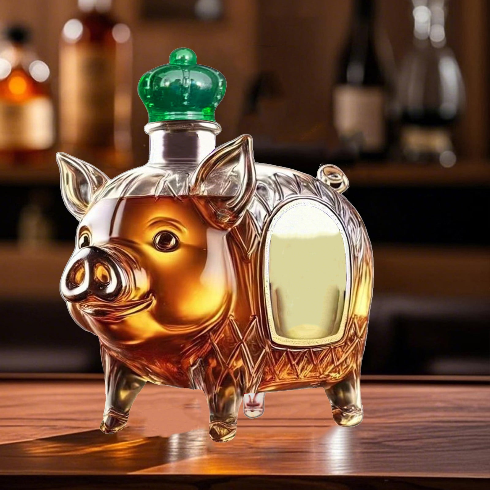 Darzheoy Wolf Whiskey Bottle, Funny Wolf Whiskey Bottle, 3D Wolf Shape Glass, Wine Decanter for Men Dad, Home Bar Dachshund Lover Decor I - Image 1