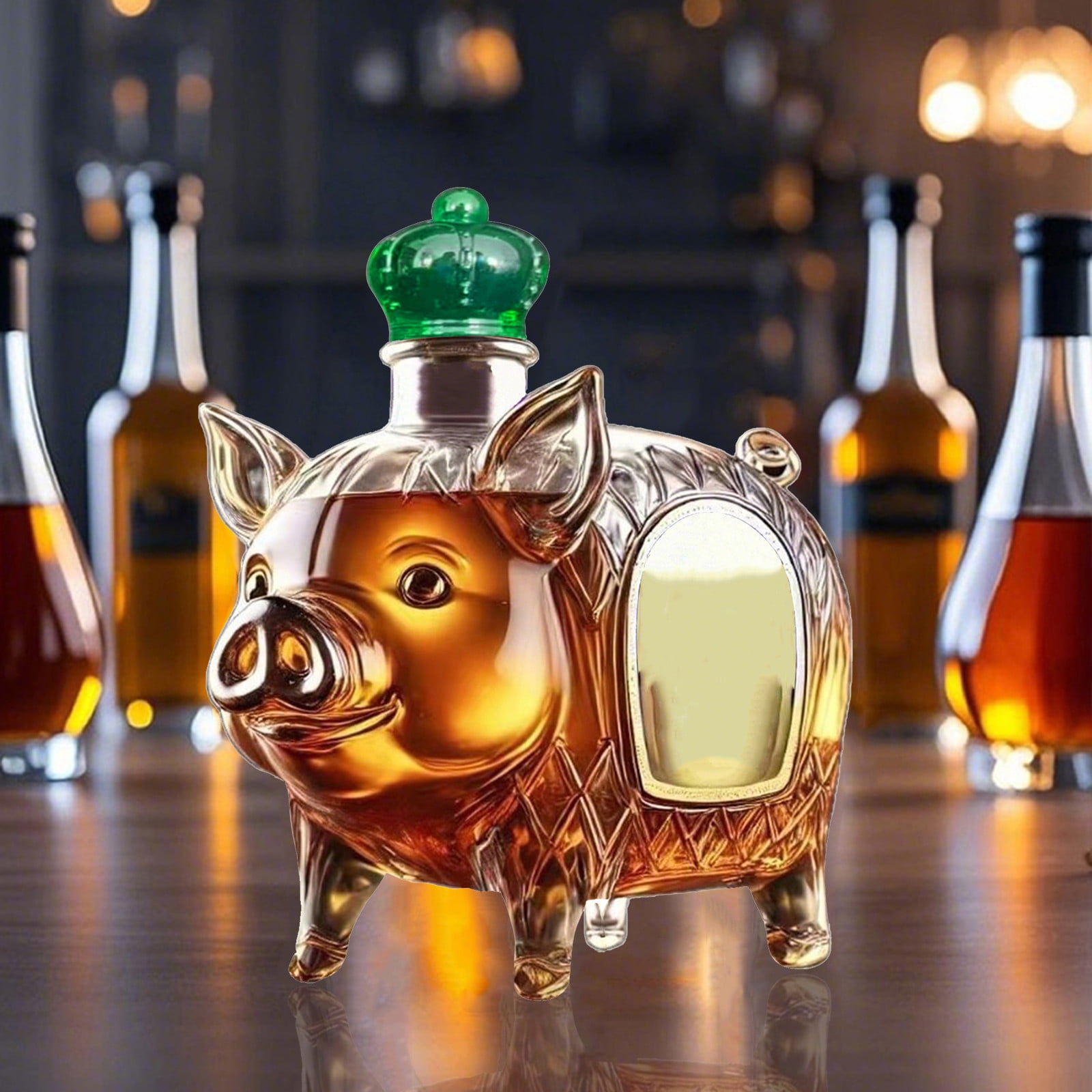 Darzheoy Wolf Whiskey Bottle, Funny Wolf Whiskey Bottle, 3D Wolf Shape Glass, Wine Decanter for Men Dad, Home Bar Dachshund Lover Decor I - Image 2