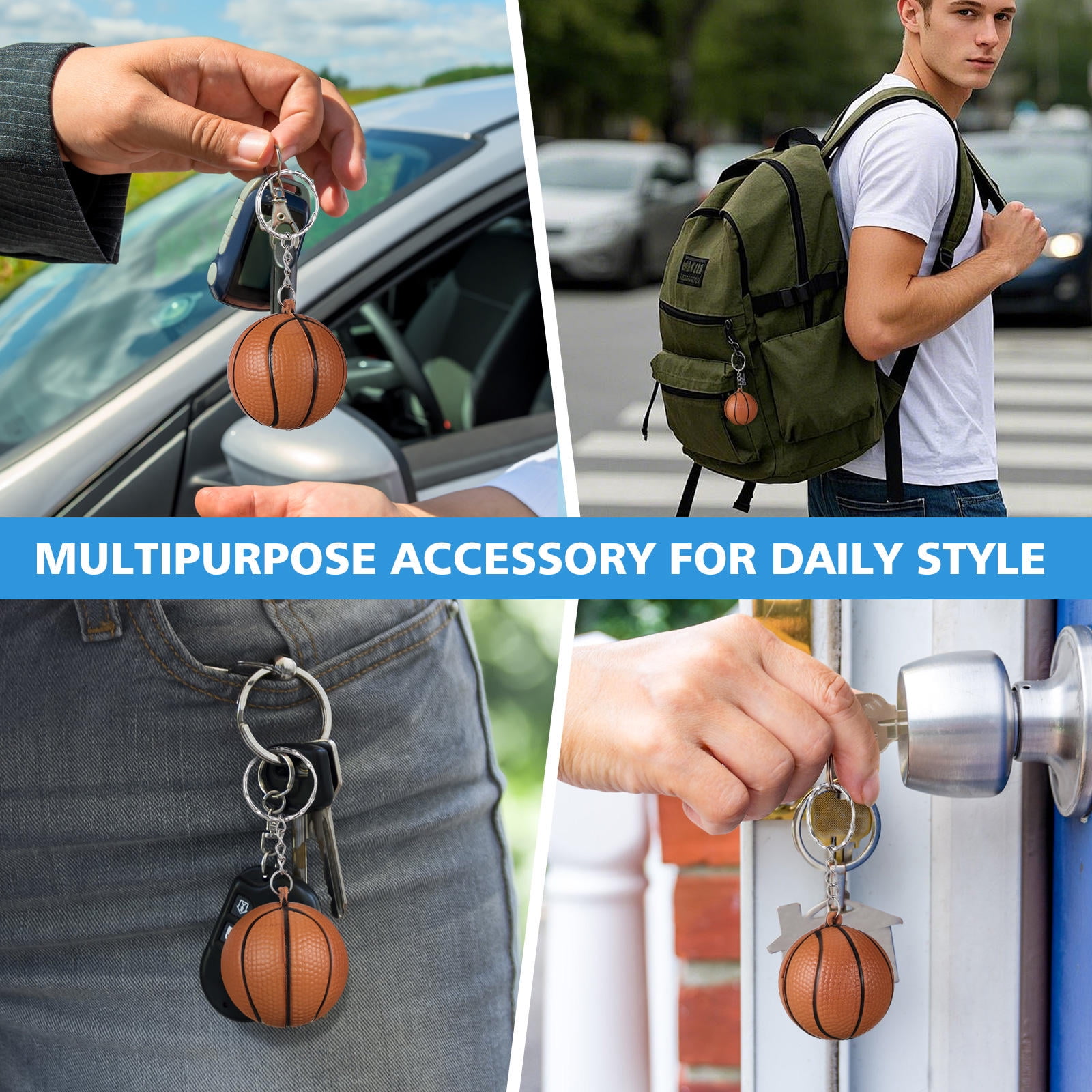 HOOWIFFY 24pcs Basketball Party Favors Simple Design Alloy Key Decoration for Adults - Image 6