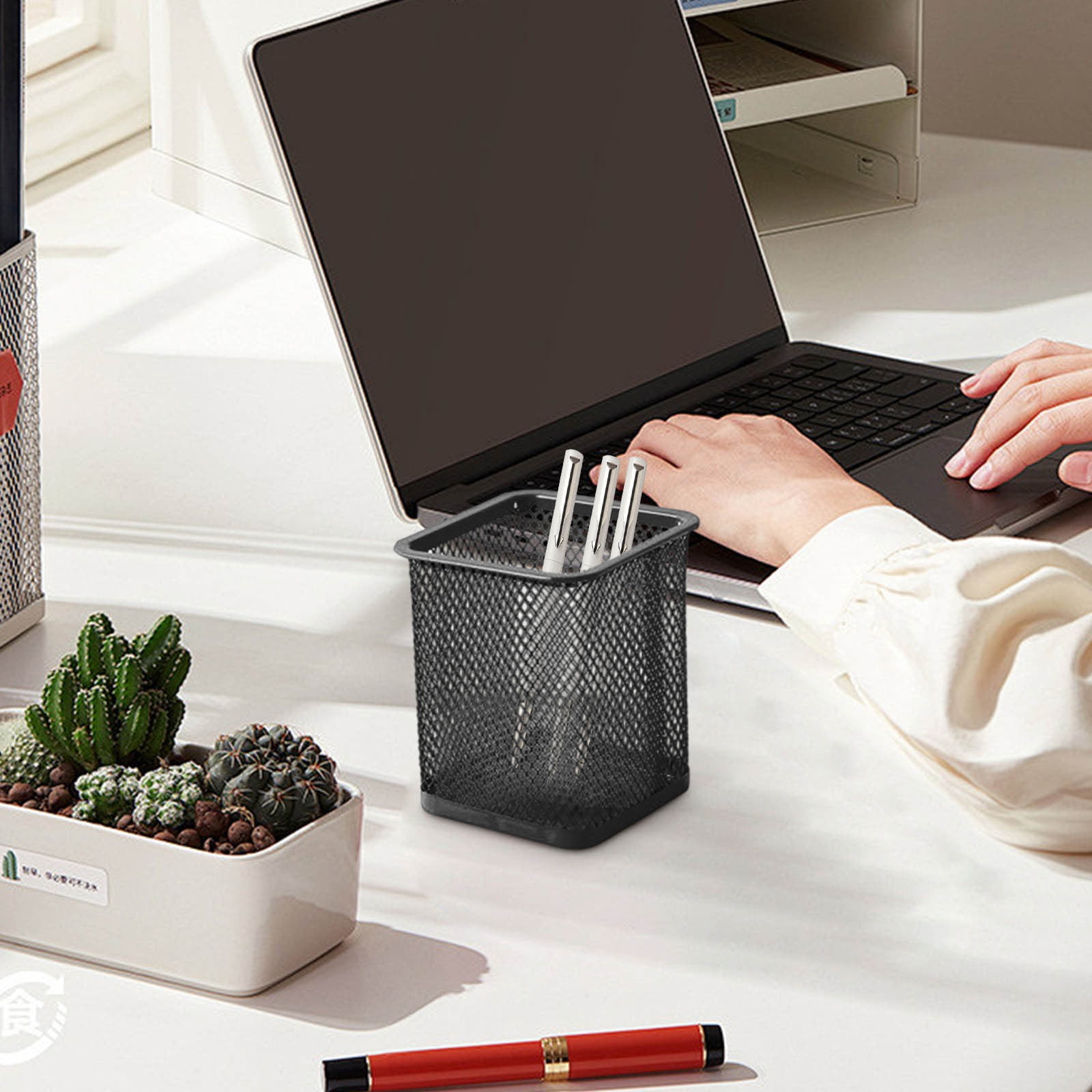 Darzheoy Pen Holder Mesh Pencil Holder Metal Pencil Holders Pen Organizer for Desk Office Pencil Holders, Back to Sch-ool Supplies D - Image 4