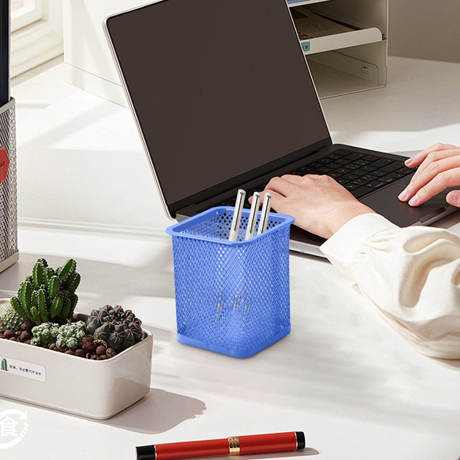 Darzheoy Pen Holder Mesh Pencil Holder Metal Pencil Holders Pen Organizer for Desk Office Pencil Holders, Back to Sch-ool Supplies E - Image 3