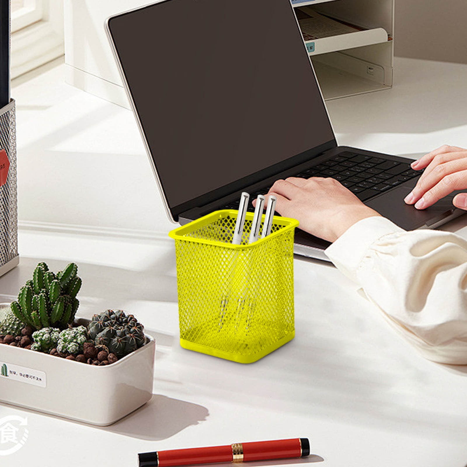 Darzheoy Pen Holder Mesh Pencil Holder Metal Pencil Holders Pen Organizer for Desk Office Pencil Holders, Back to Sch-ool Supplies F - Image 5
