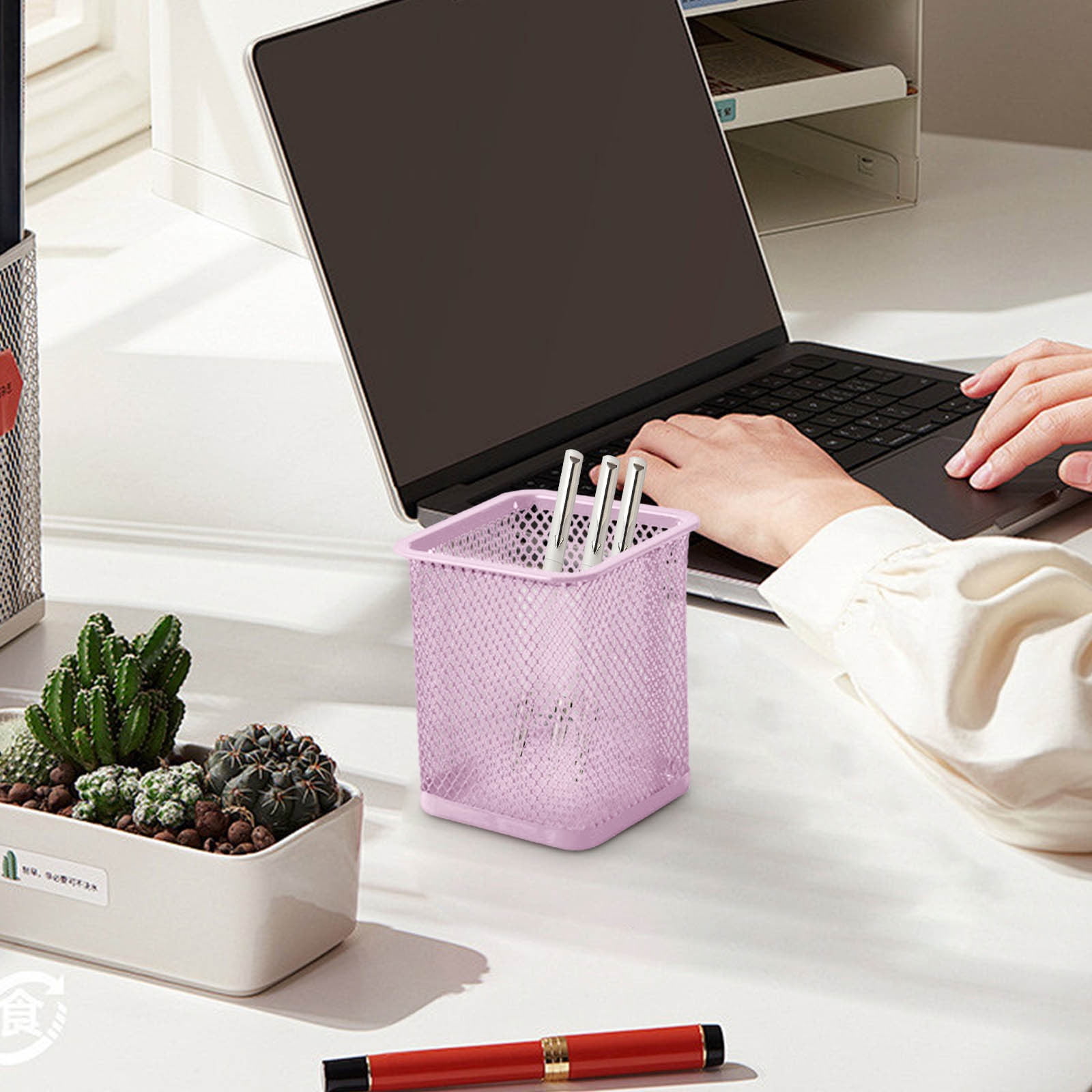 Darzheoy Pen Holder Mesh Pencil Holder Metal Pencil Holders Pen Organizer for Desk Office Pencil Holders, Back to Sch-ool Supplies H - Image 3