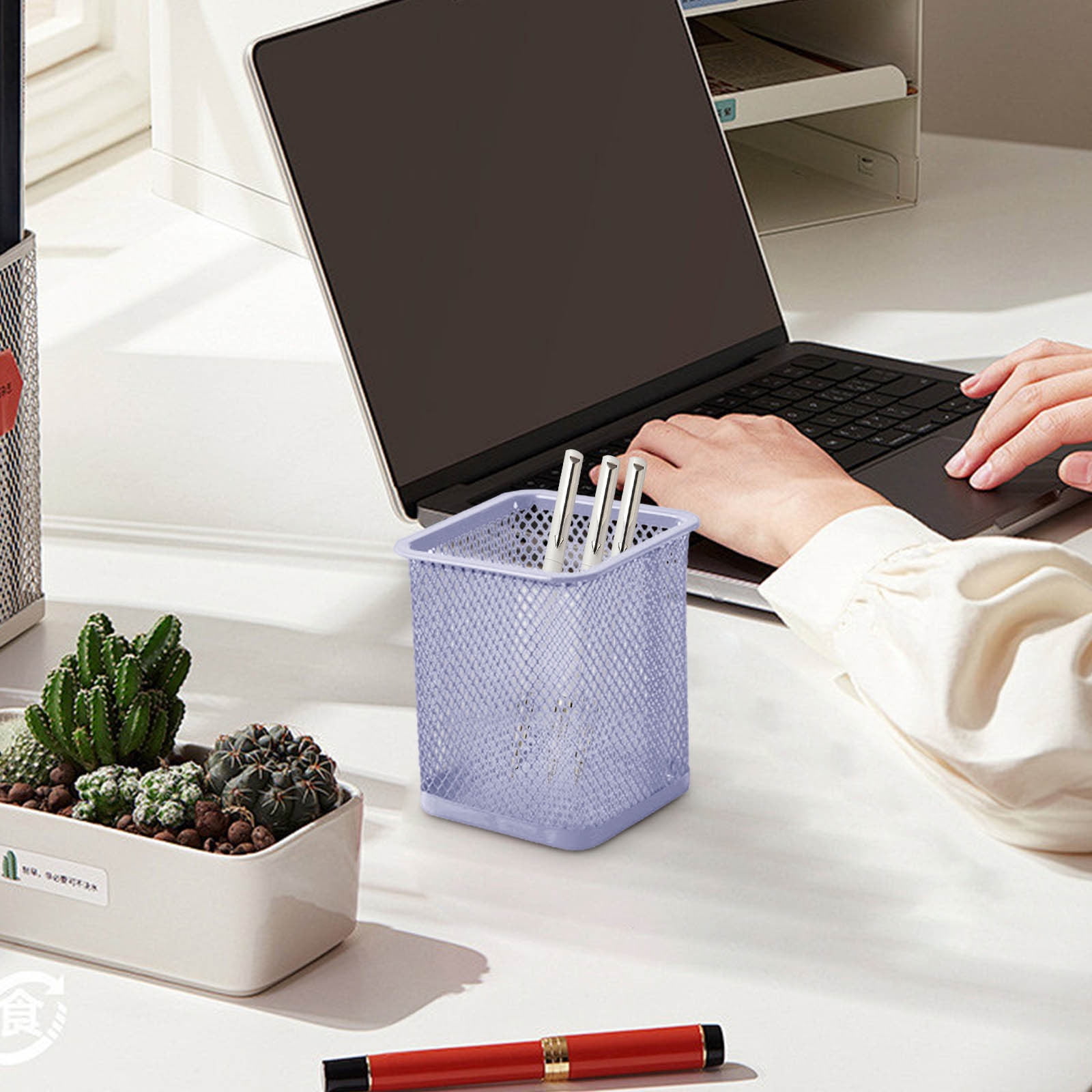 Darzheoy Pen Holder Mesh Pencil Holder Metal Pencil Holders Pen Organizer for Desk Office Pencil Holders, Back to Sch-ool Supplies I - Image 3