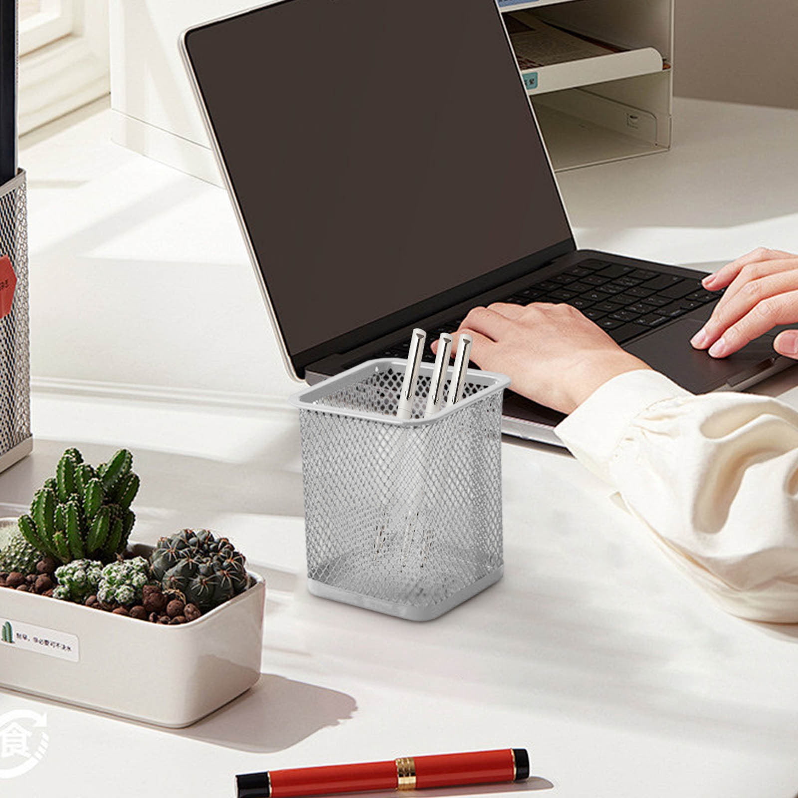 Darzheoy Pen Holder Mesh Pencil Holder Metal Pencil Holders Pen Organizer for Desk Office Pencil Holders, Back to Sch-ool Supplies K - Image 5