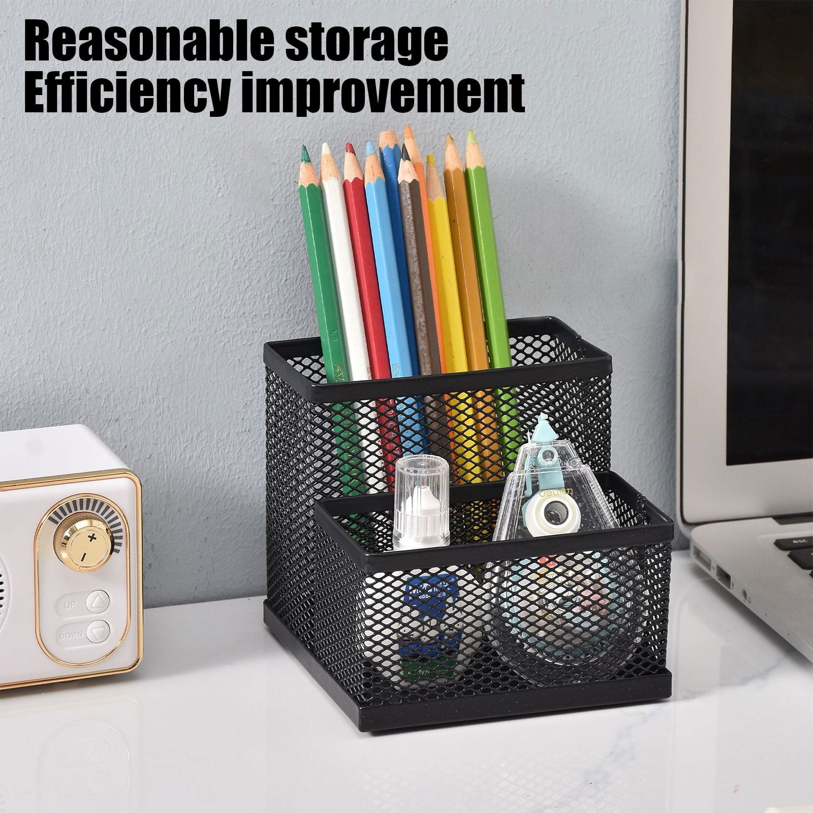 Darzheoy Pen Holder Mesh Pencil Holder Metal Pencil Holders Pen Organizer for Desk Office Pencil Holders, Back to Sch-ool Supplies L - Image 4