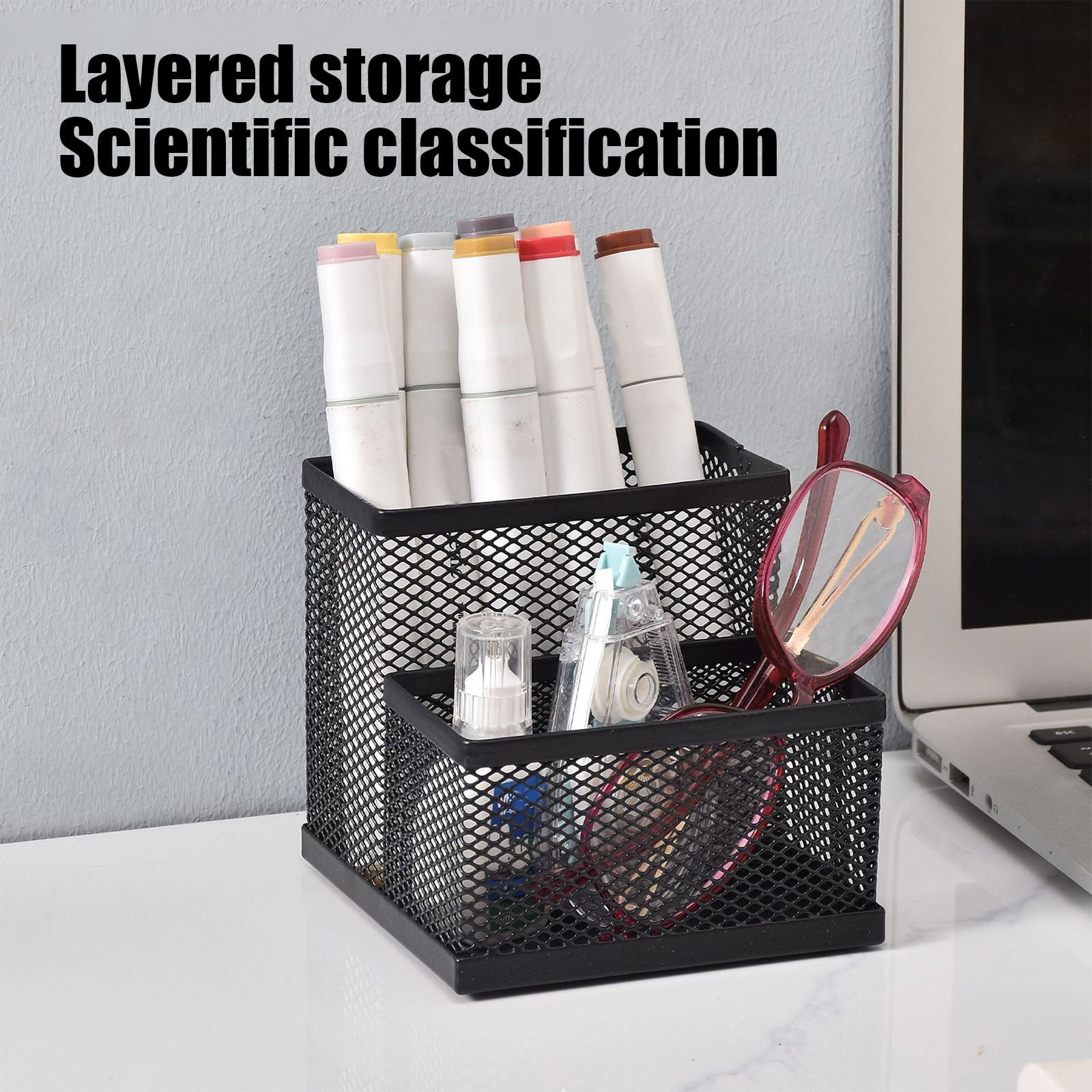 Darzheoy Pen Holder Mesh Pencil Holder Metal Pencil Holders Pen Organizer for Desk Office Pencil Holders, Back to Sch-ool Supplies L - Image 6
