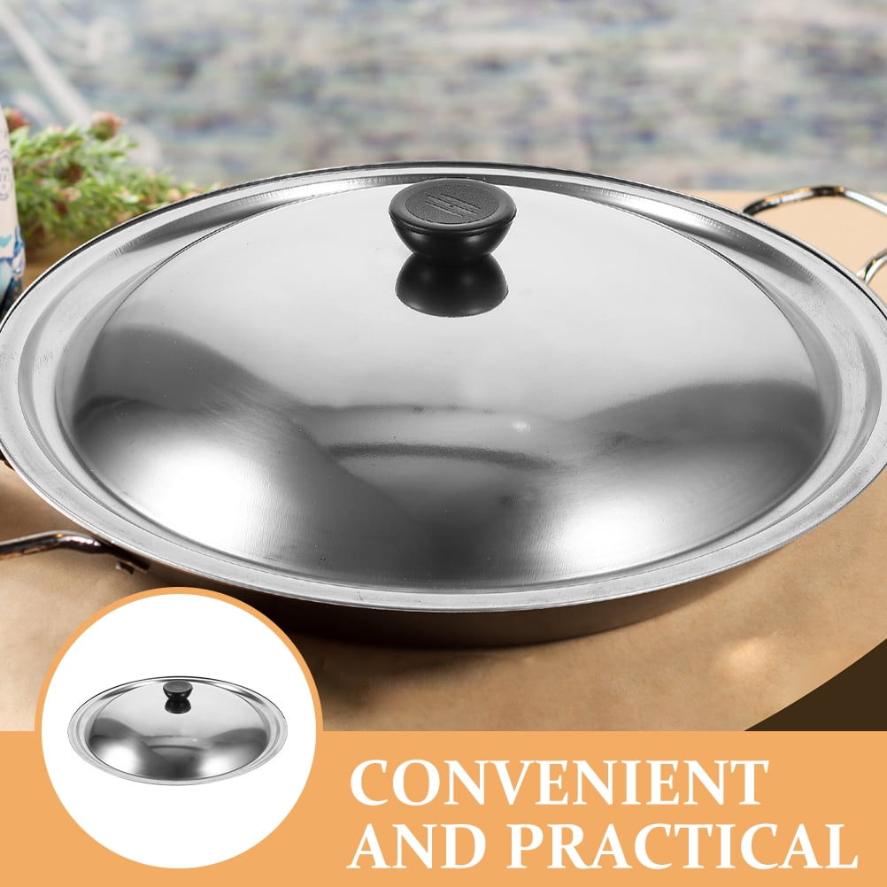 HOOWIFFY Stainless Steel Pot Lid for Kitchen Easy Clean Universal Pan Cover with Sturdy Handle 11.8 Inches Silver - Image 2