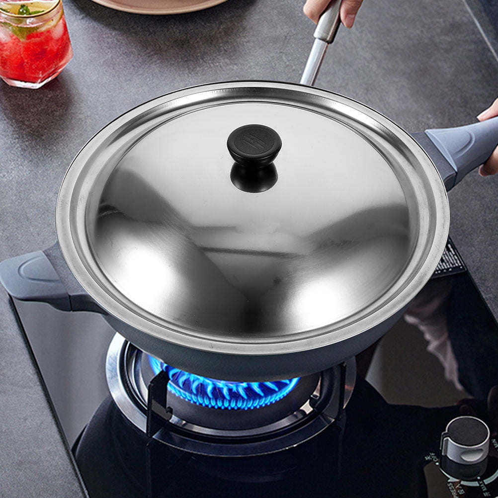 HOOWIFFY Stainless Steel Pot Lid for Kitchen Easy Clean Universal Pan Cover with Sturdy Handle 11.8 Inches Silver - Image 3