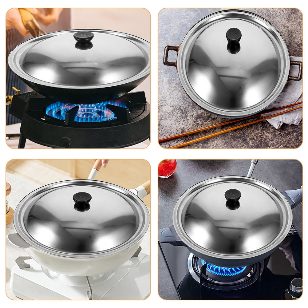 HOOWIFFY Stainless Steel Pot Lid for Kitchen Easy Clean Universal Pan Cover with Sturdy Handle 11.8 Inches Silver - Image 5