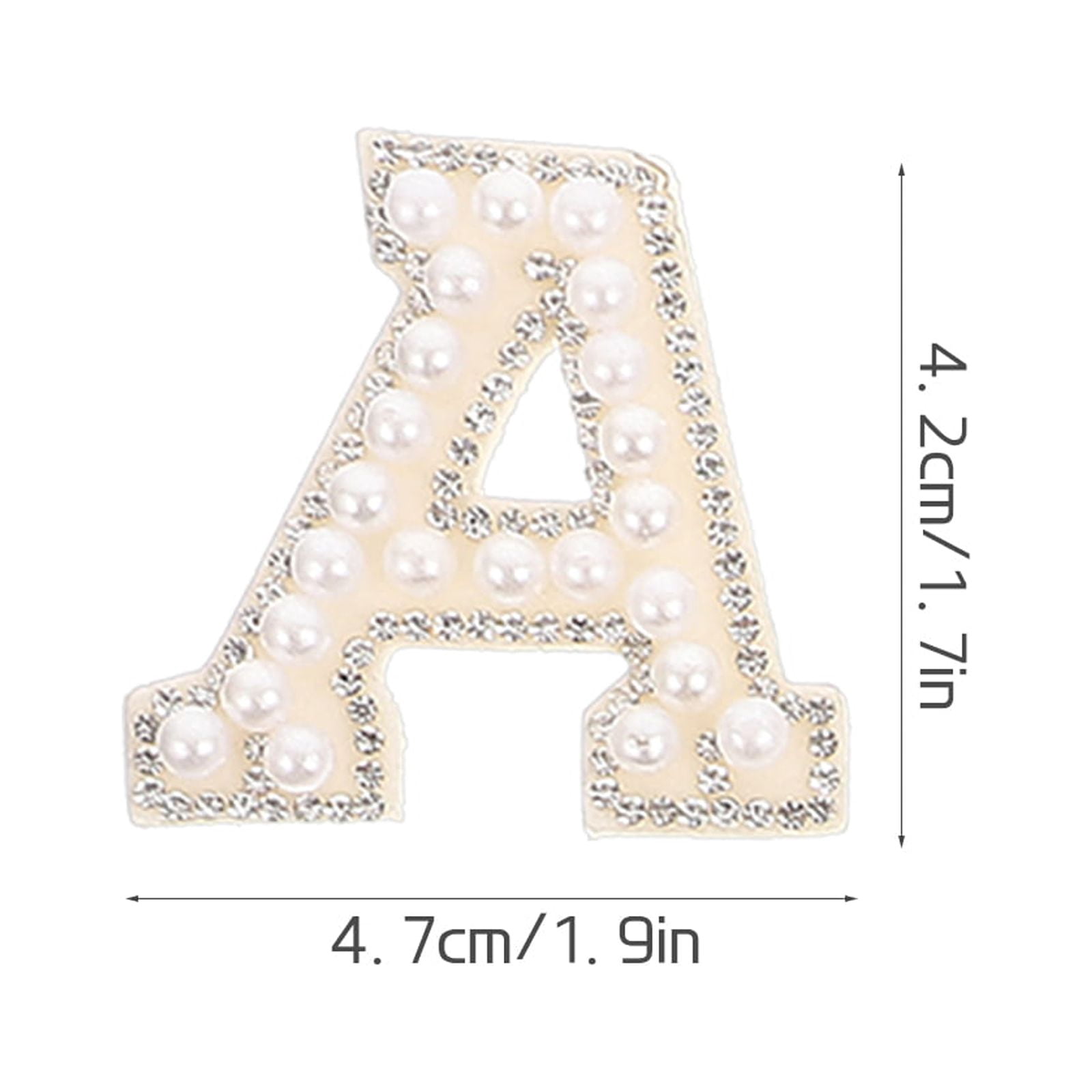 HOOWIFFY White Letter Iron-On Patches with Embellishments for Clothing Decoration, 26 Pieces Polyester Set - Image 2