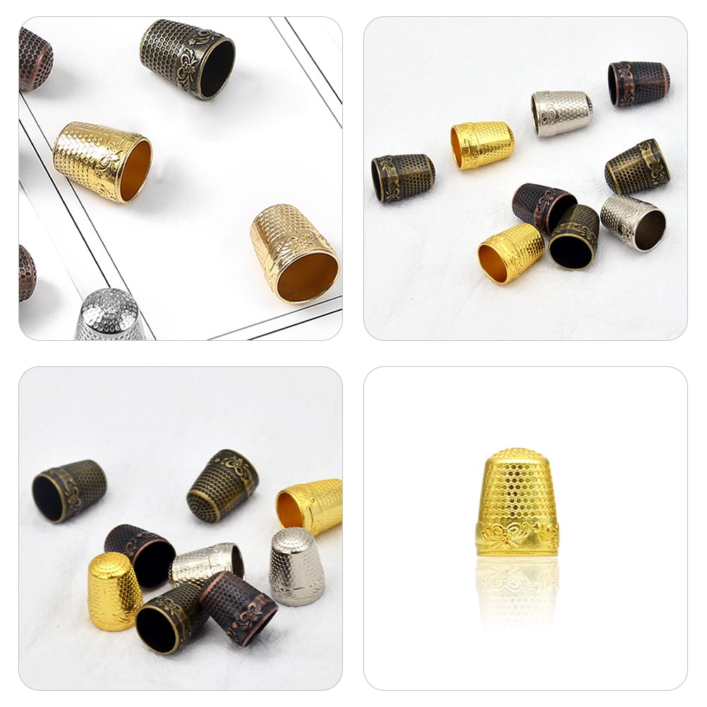 HOOWIFFY Portable Copper Thimble Golden Sewing Accessory for Beginners 10Pcs - Image 2