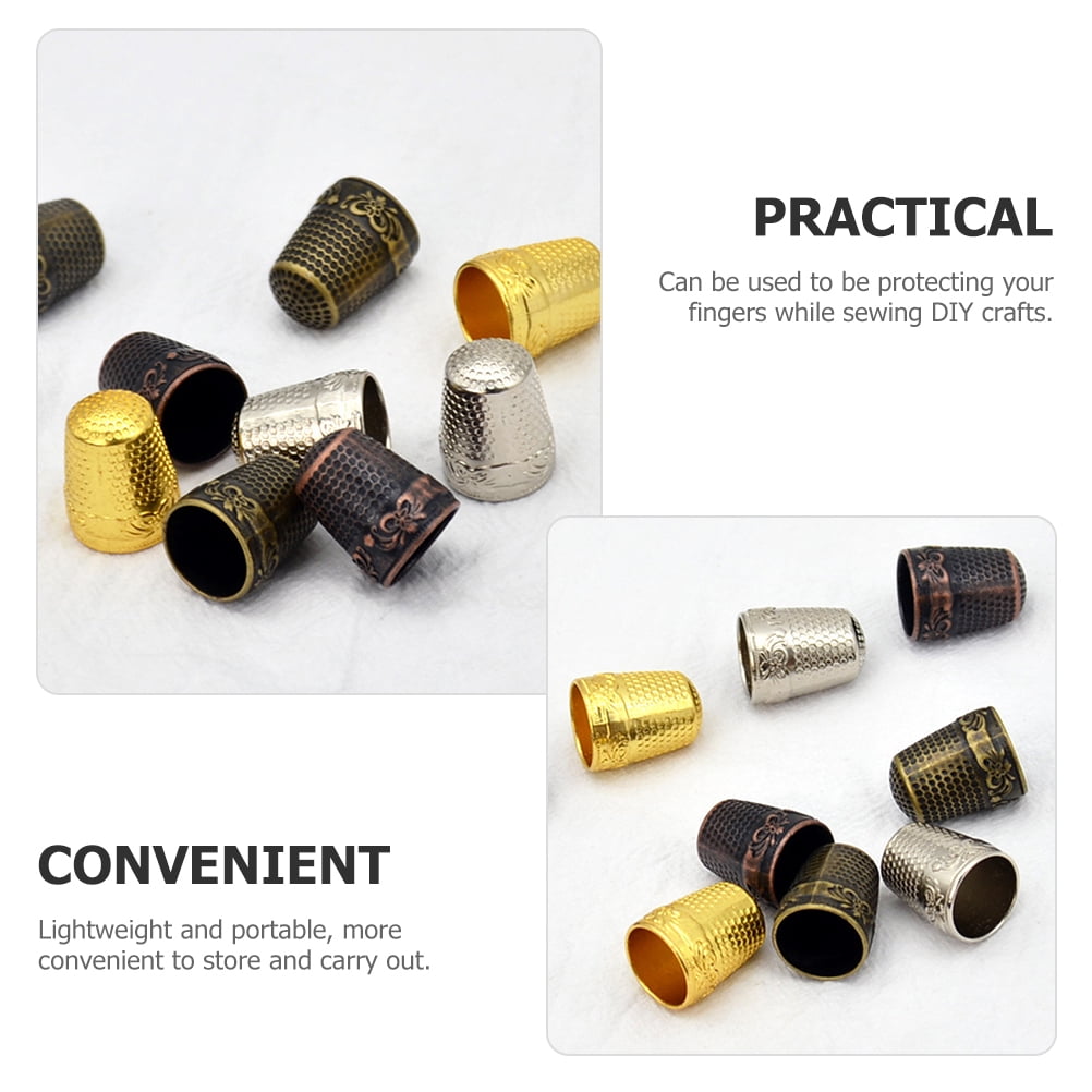 HOOWIFFY Portable Copper Thimble Golden Sewing Accessory for Beginners 10Pcs - Image 4
