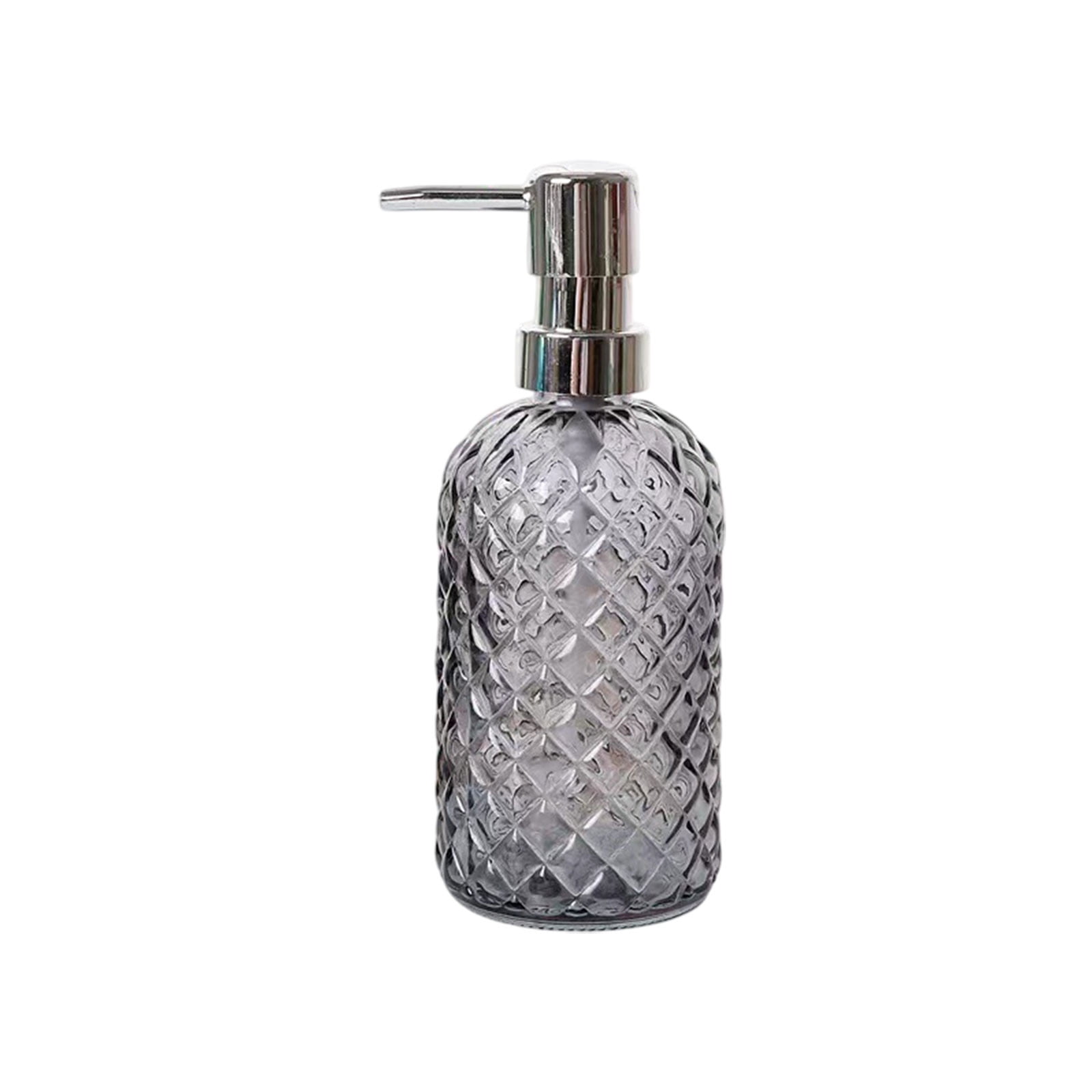 Darzheoy Glass Soap Dispenser 15 Oz for Bathroom Kitchen, Hand Soap/Lotion Dispenser with Plastic Pump Gray - Image 1